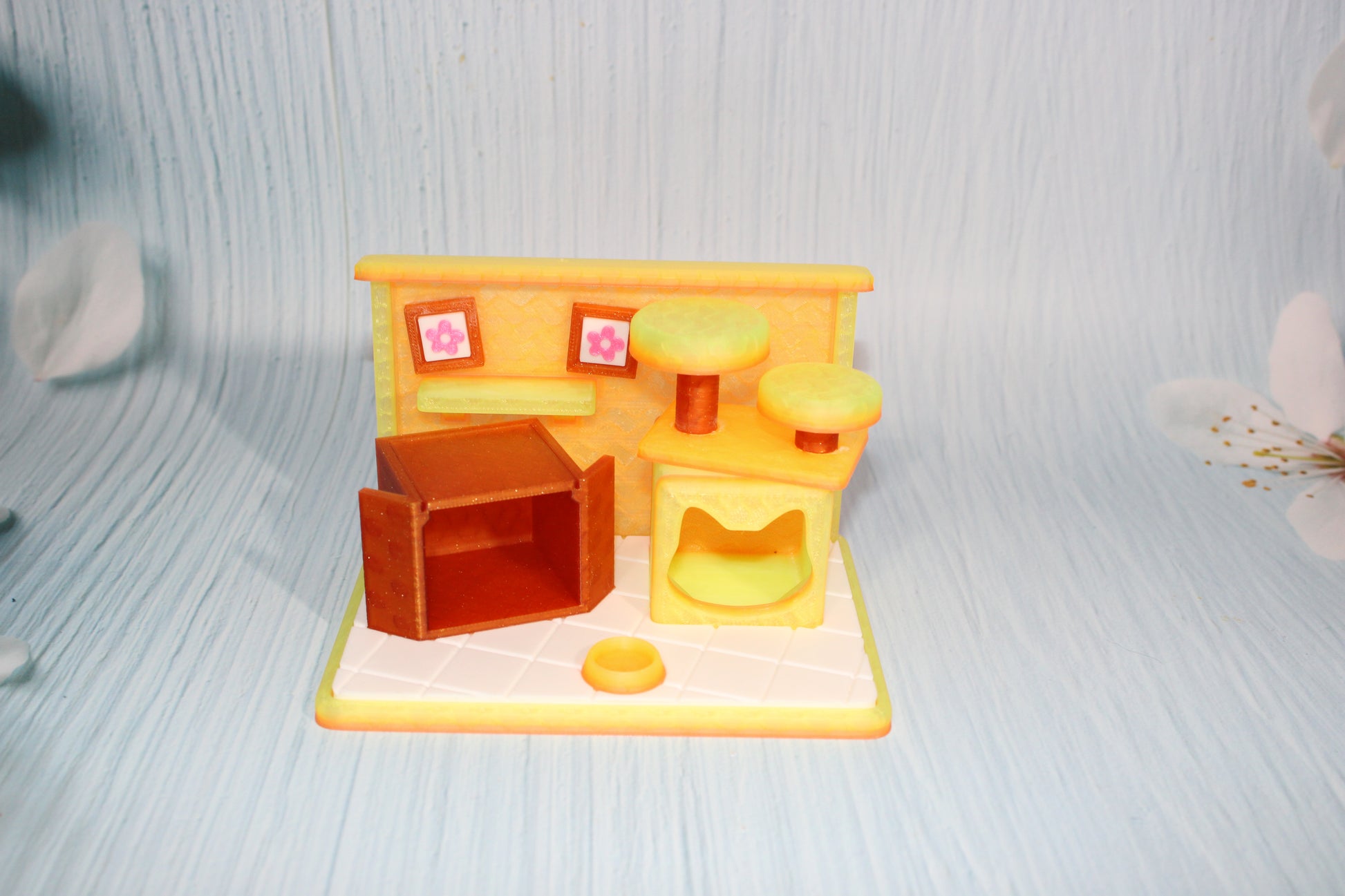 Cat Play set- Everything Included- Comes with 4 randomly selected cats-3d printed - Wonderland 3D Printing 