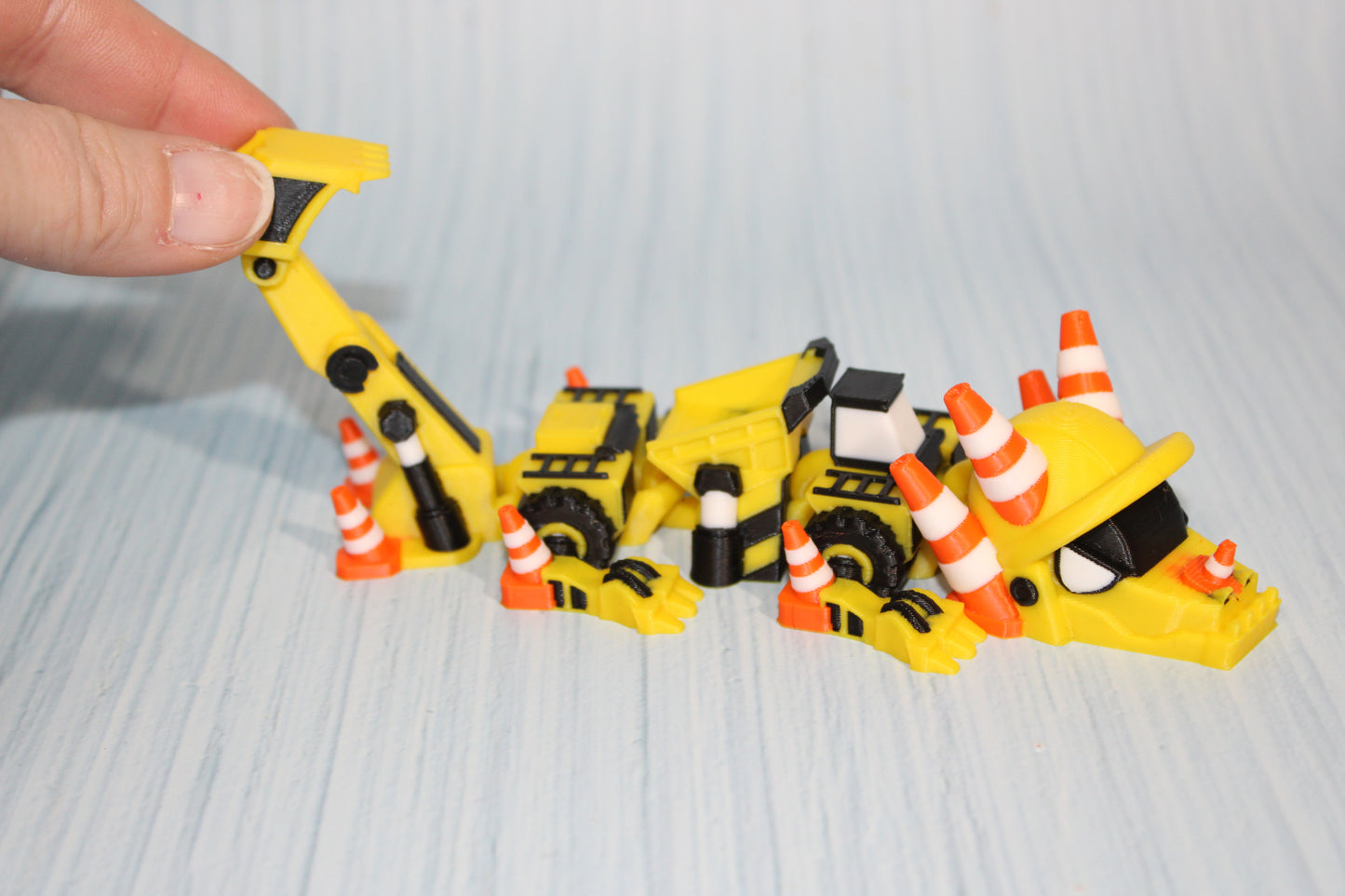 Construction Dragon 3D Printed Articulated Figurine - Wonderland 3D Printing 