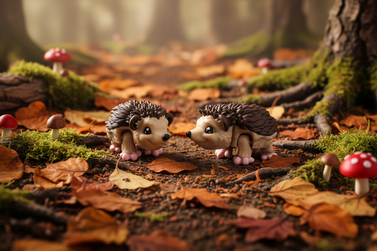 3D Printed Articulated Mini Hedgehog: Eco-Friendly PLA-2.75" long - Wonderland 3D Printing 