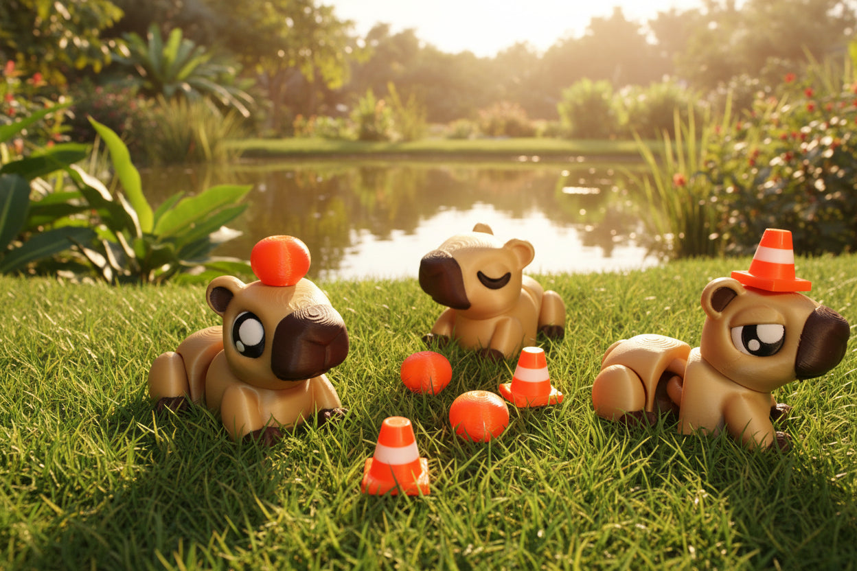3D Printed Articulated Cappy: Eco-Friendly PLA-Includes all 3 with Props - Wonderland 3D Printing 
