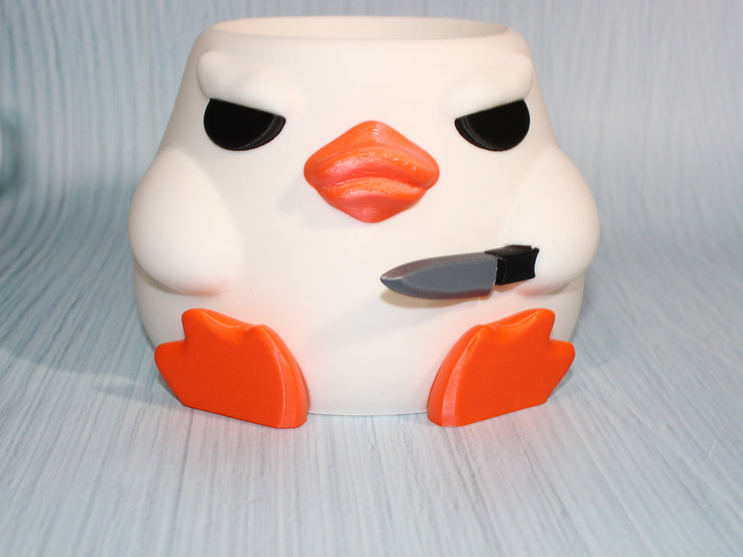 Stabby Duck Container4.75" tall x 6" Round- Handle Options - Wonderland 3D Printing 