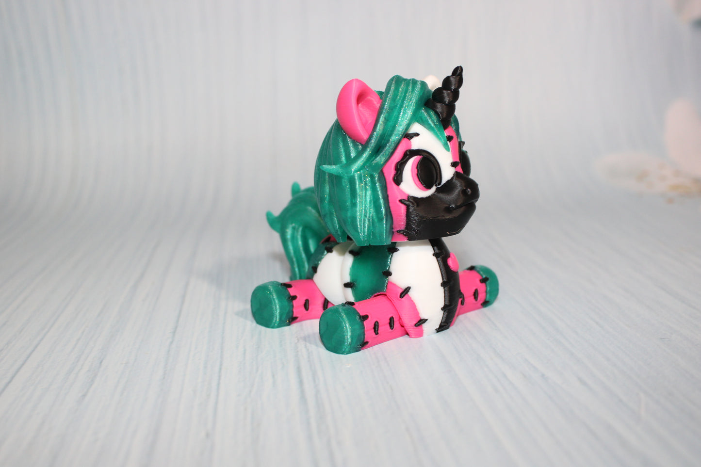 Articulated Unicorn or Stitches Unicorn Fidget Toy: 3D Printed Fantasy Decor-4" Tall - Wonderland 3D Printing 