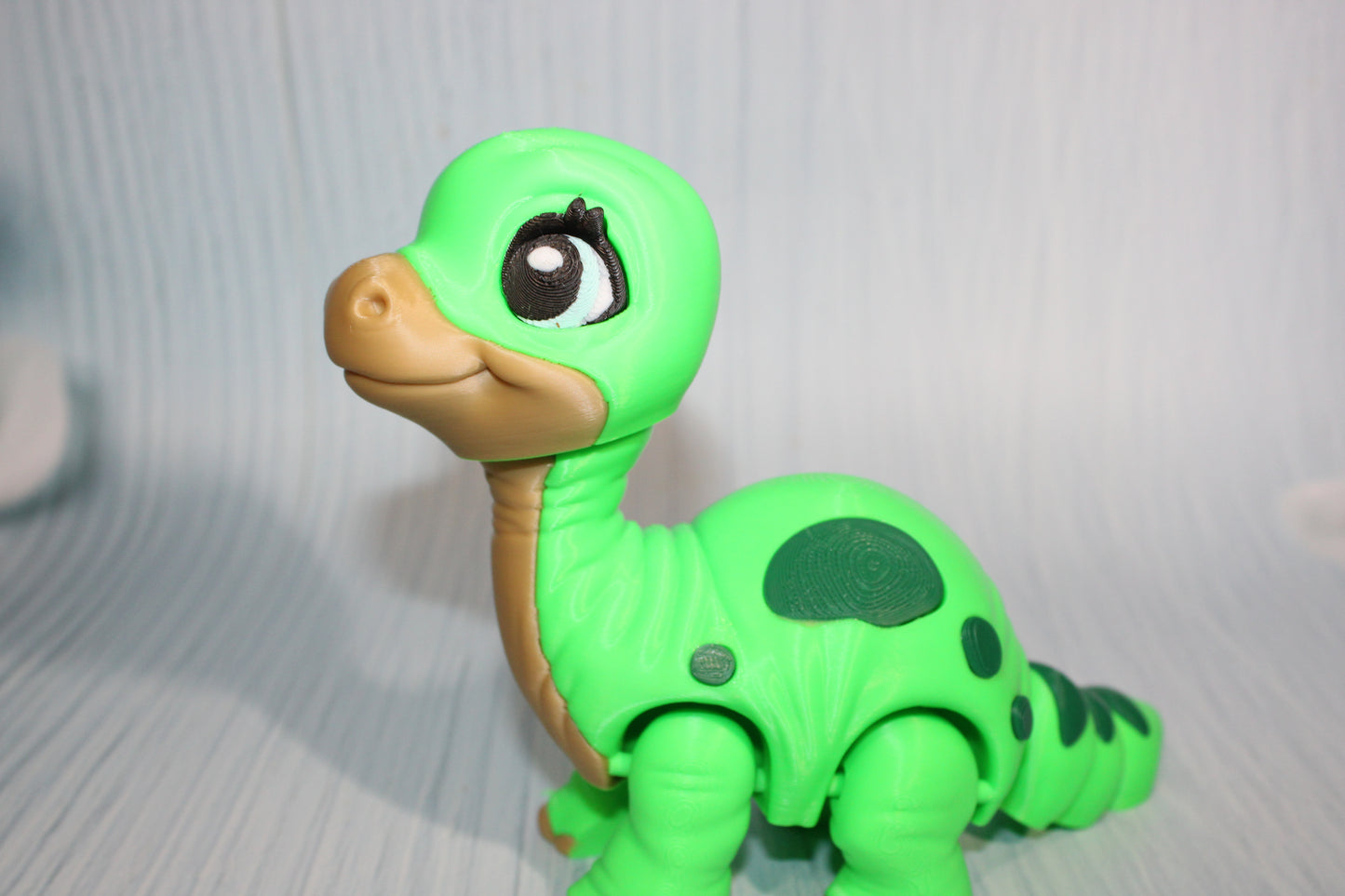 Baby Brachiosaurus 3D Printed Articulated Figure- 7" long and 6"tall - Wonderland 3D Printing 