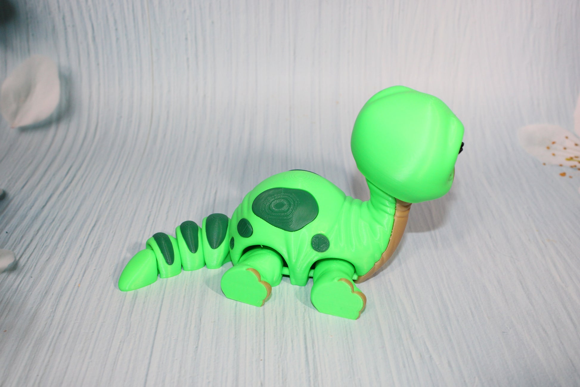 Baby Brachiosaurus 3D Printed Articulated Figure- 7" long and 6"tall - Wonderland 3D Printing 