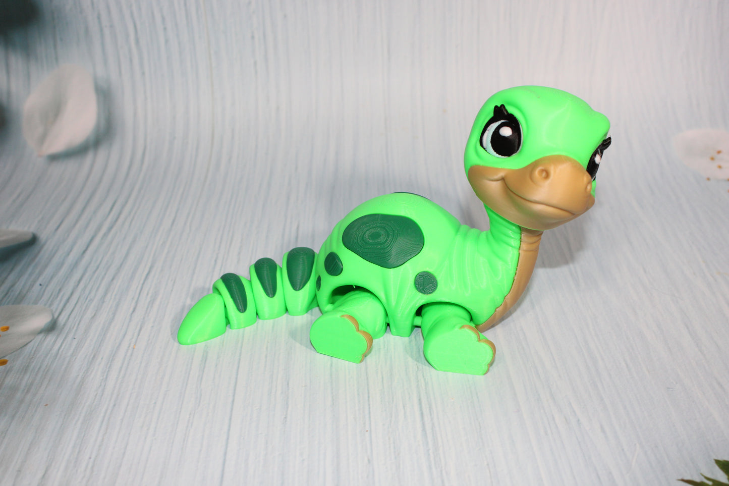 Baby Brachiosaurus 3D Printed Articulated Figure- 7" long and 6"tall - Wonderland 3D Printing 
