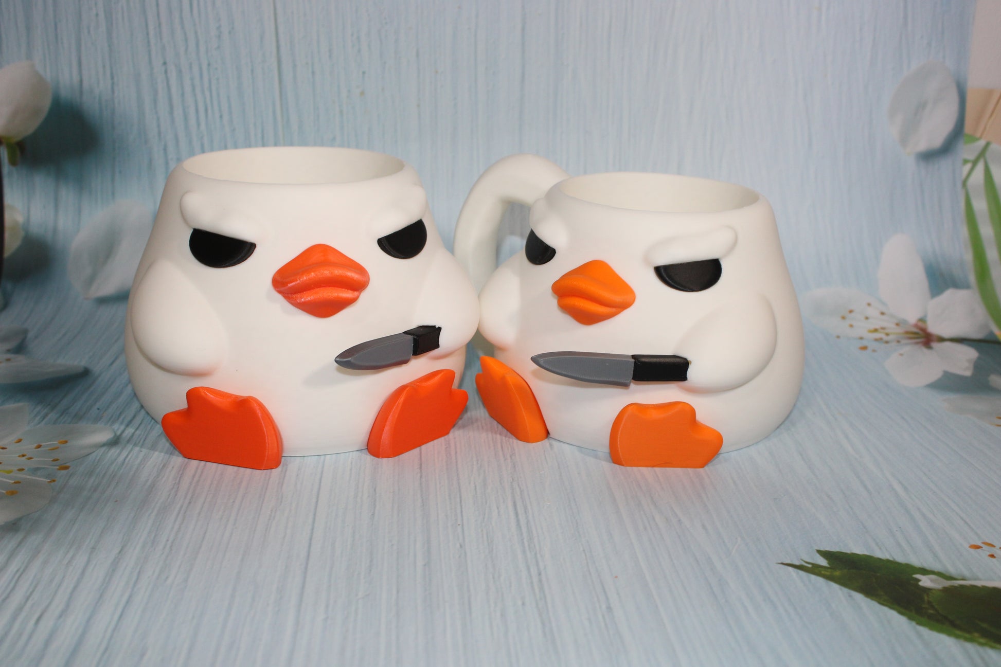 Stabby Duck Container4.75" tall x 6" Round- Handle Options - Wonderland 3D Printing 
