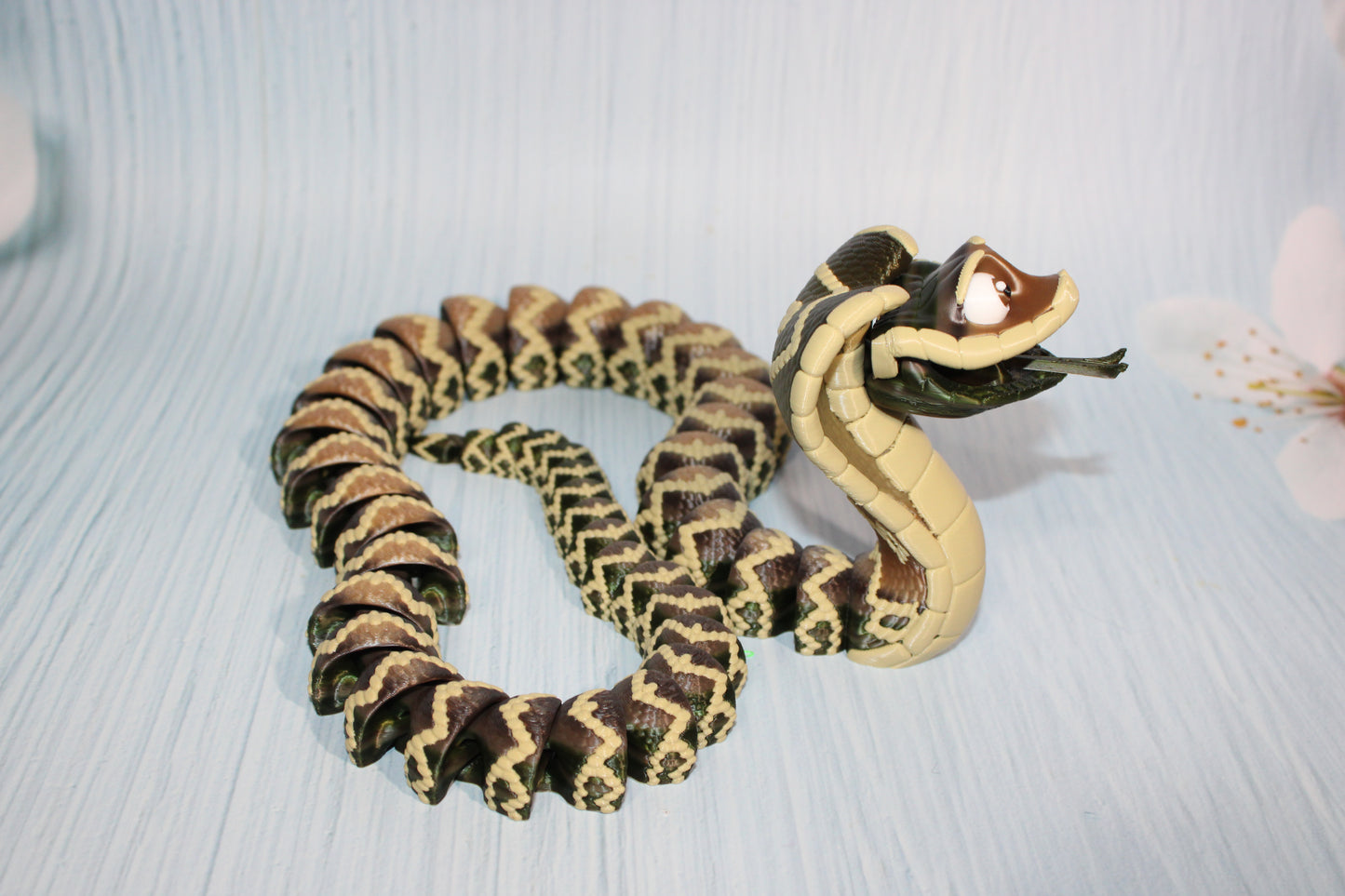 3D Printed Articulated 25" Long King Cobra Snake - Wonderland 3D Printing 
