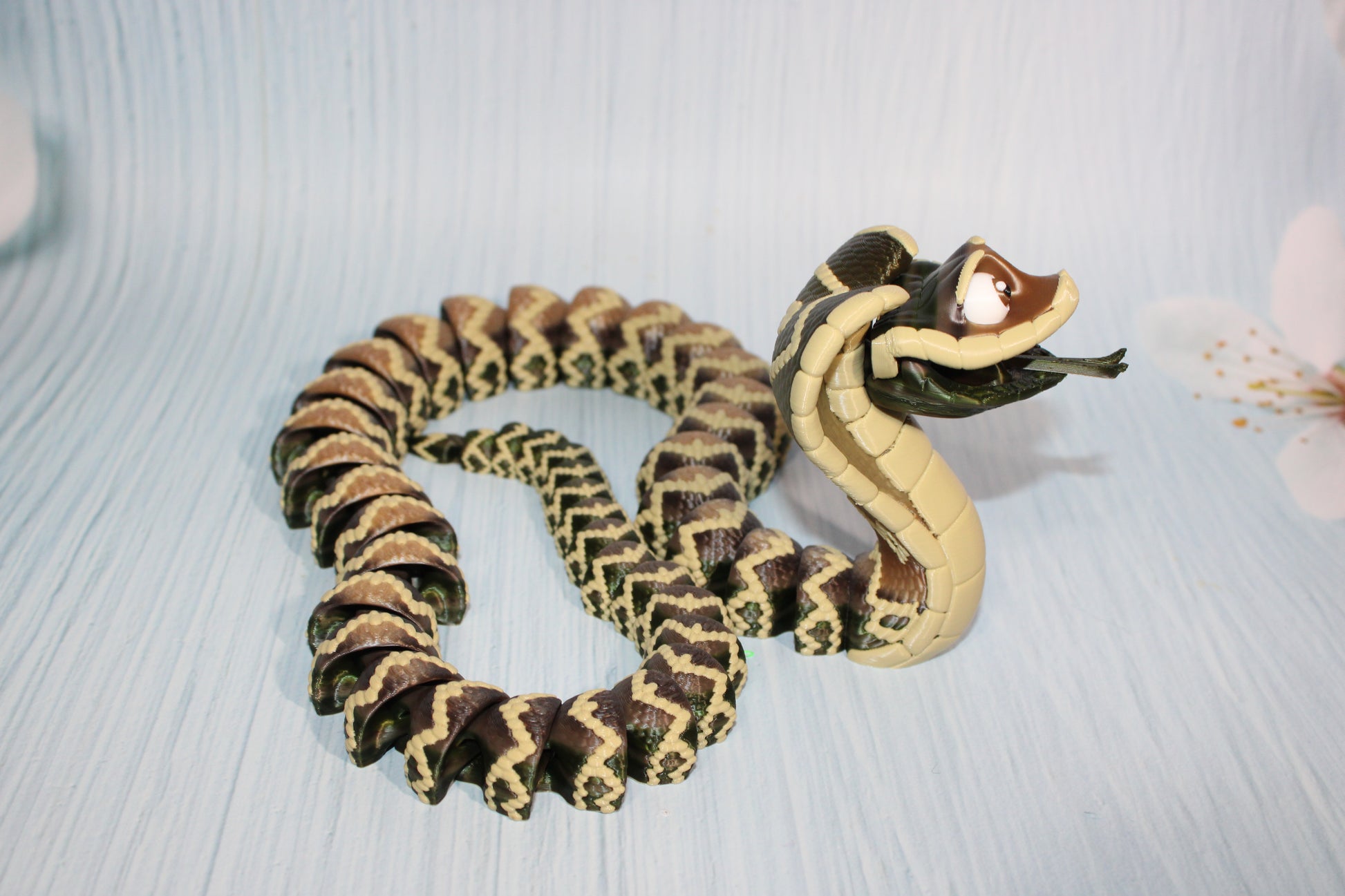 3D Printed Articulated 25" Long King Cobra Snake - Wonderland 3D Printing 