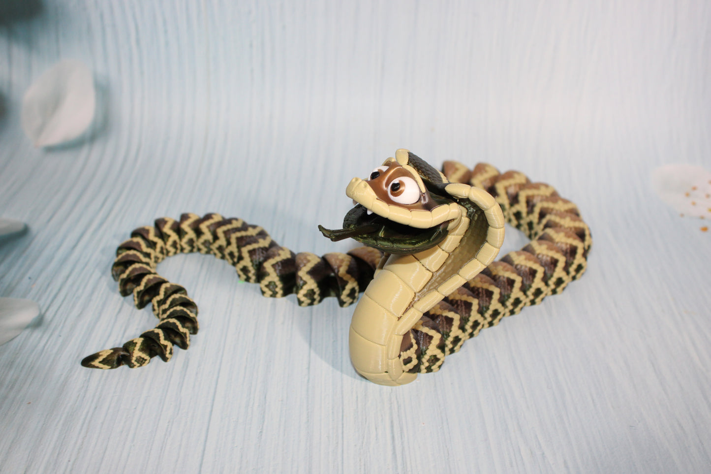 3D Printed Articulated 25" Long King Cobra Snake - Wonderland 3D Printing 