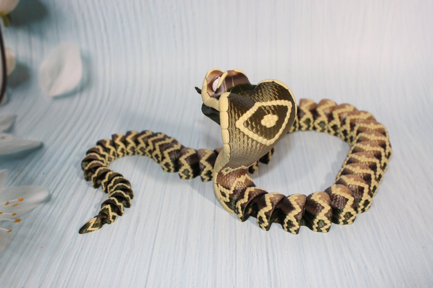 3D Printed Articulated 25" Long King Cobra Snake - Wonderland 3D Printing 