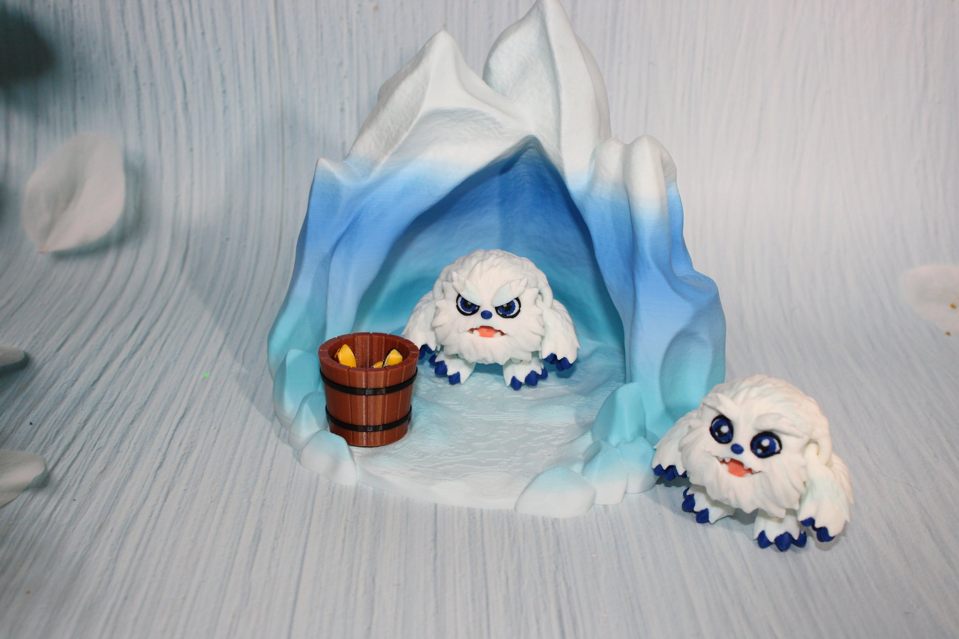 Yeti with Cave Includes 2 Yetis-3D Printed Flexi Fidget Toy - Wonderland 3D Printing 