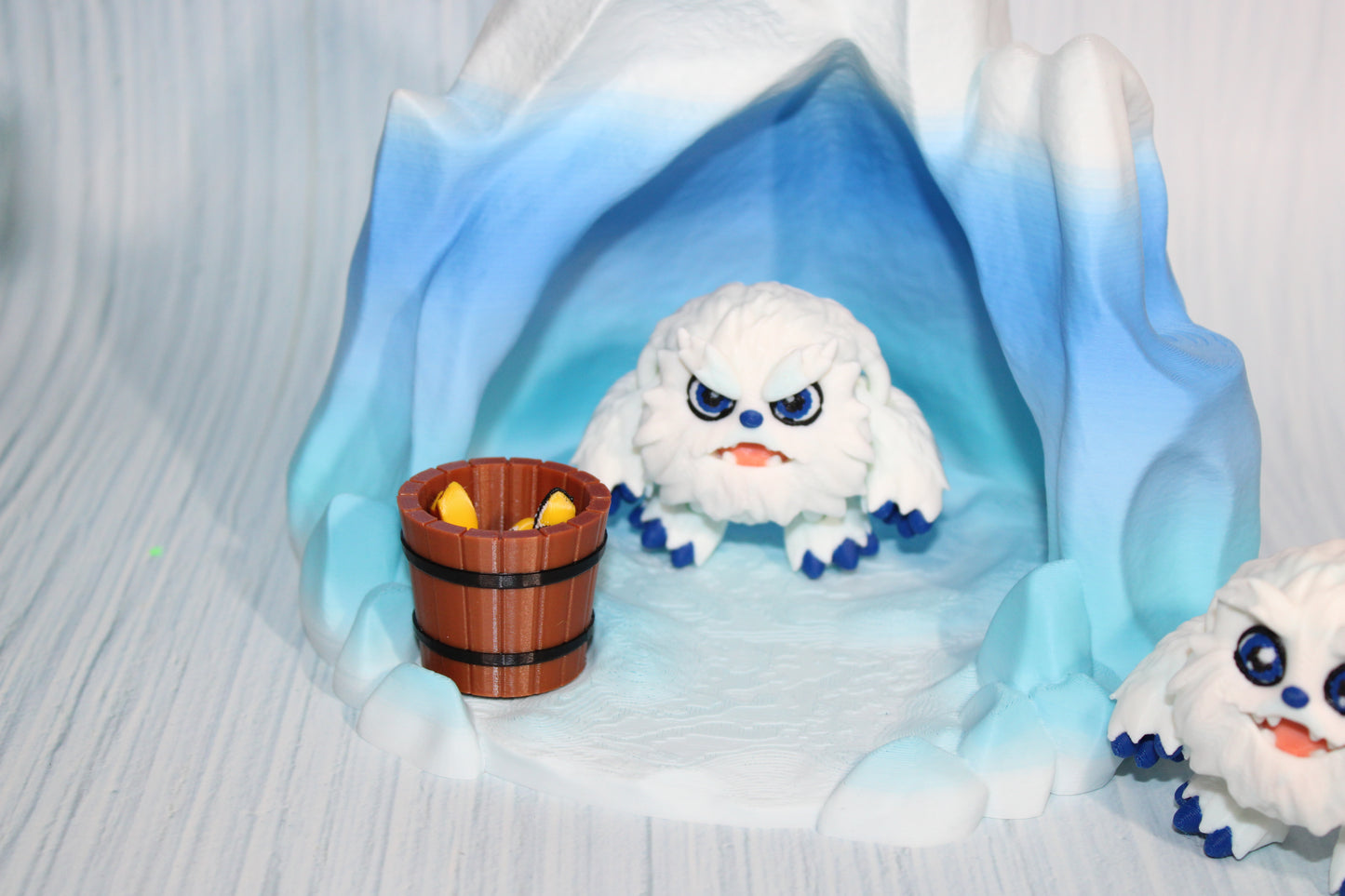Yeti with Cave Includes 2 Yetis-3D Printed Flexi Fidget Toy - Wonderland 3D Printing 
