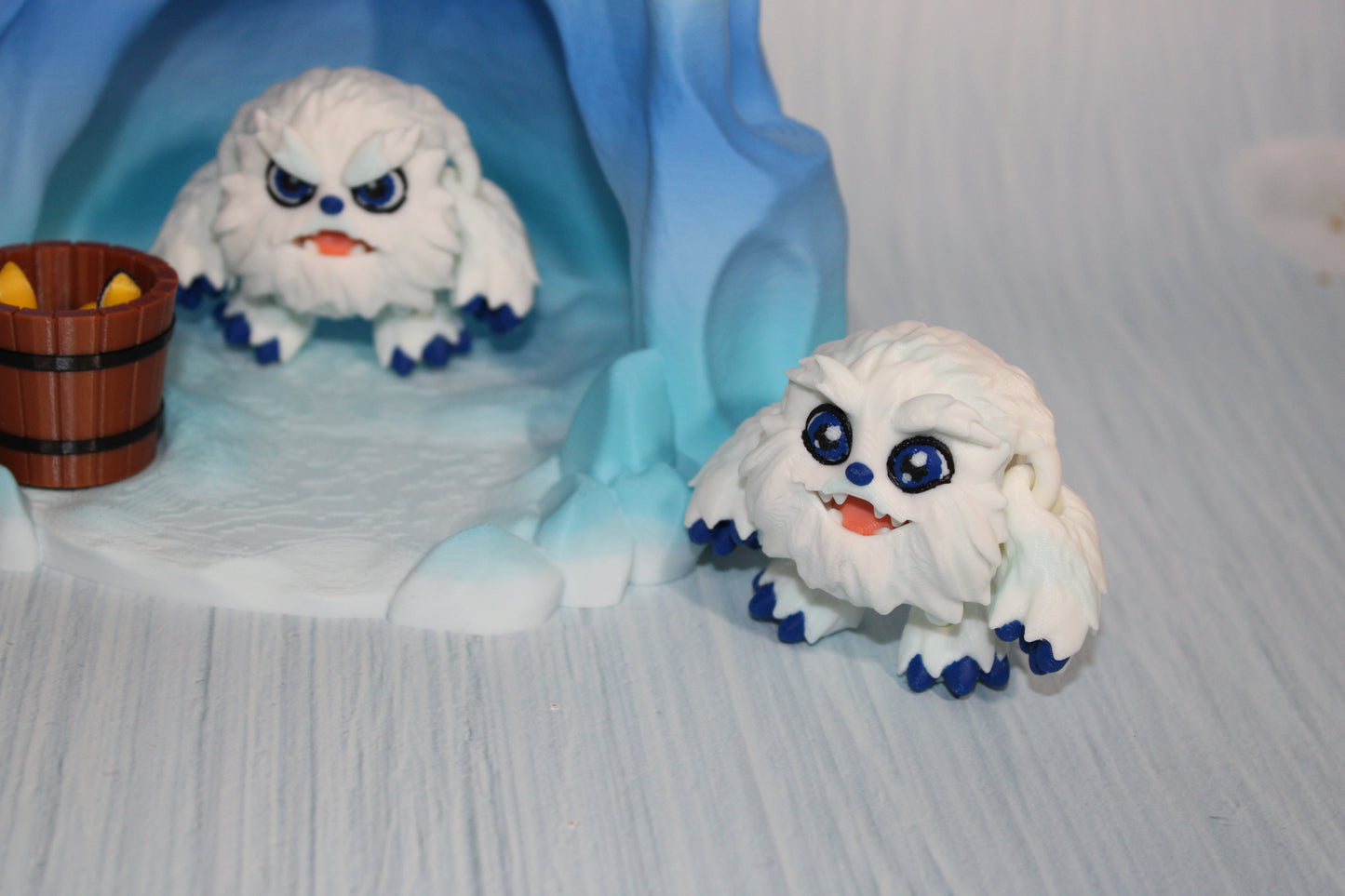 Yeti with Cave Includes 2 Yetis-3D Printed Flexi Fidget Toy - Wonderland 3D Printing 