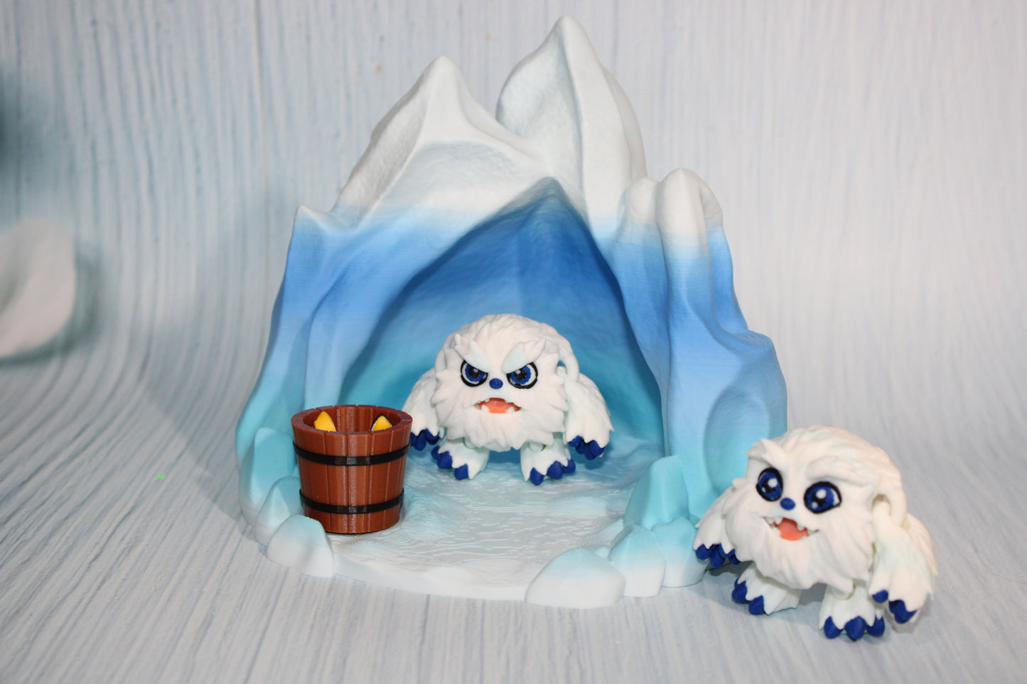 Yeti with Cave Includes 2 Yetis-3D Printed Flexi Fidget Toy - Wonderland 3D Printing 
