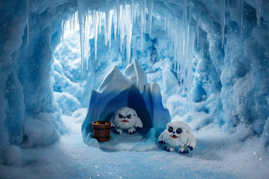 Yeti with Cave Includes 2 Yetis-3D Printed Flexi Fidget Toy - Wonderland 3D Printing 