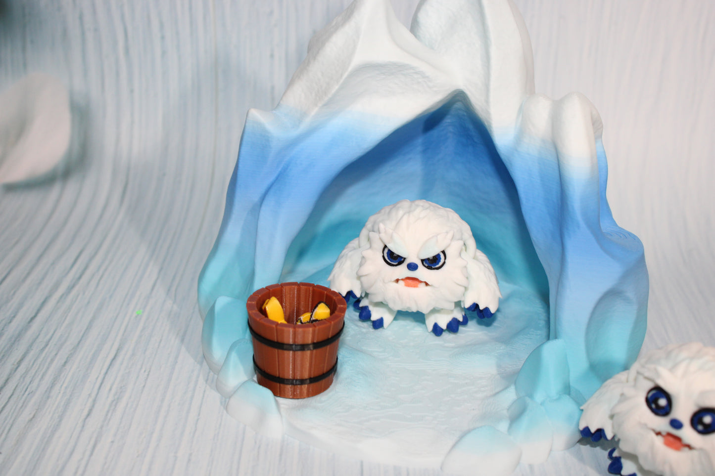 Yeti with Cave Includes 2 Yetis-3D Printed Flexi Fidget Toy - Wonderland 3D Printing 