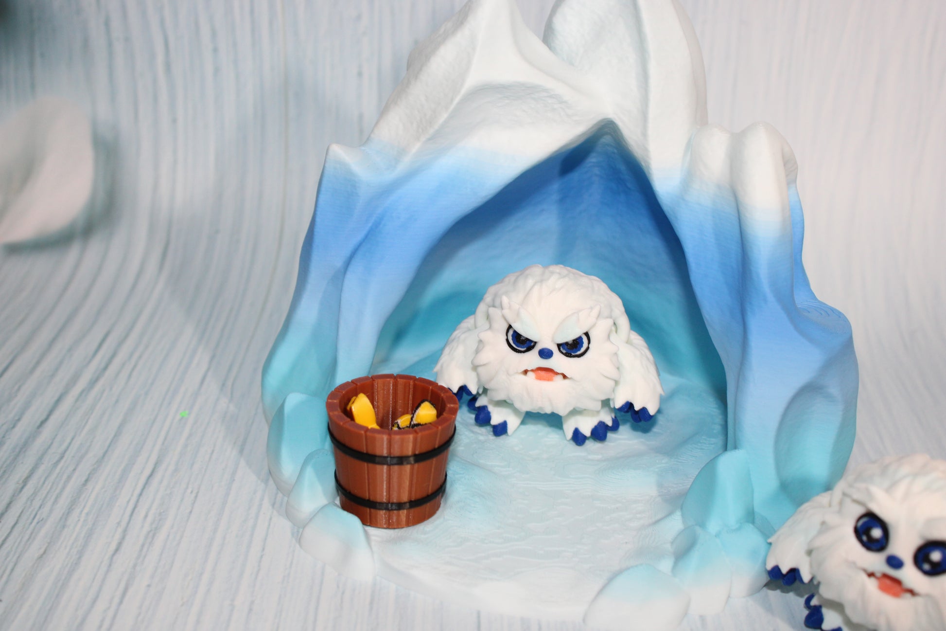 Yeti with Cave Includes 2 Yetis-3D Printed Flexi Fidget Toy - Wonderland 3D Printing 