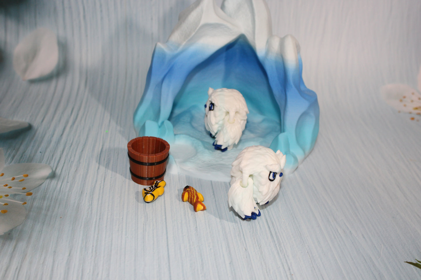 Yeti with Cave Includes 2 Yetis-3D Printed Flexi Fidget Toy - Wonderland 3D Printing 