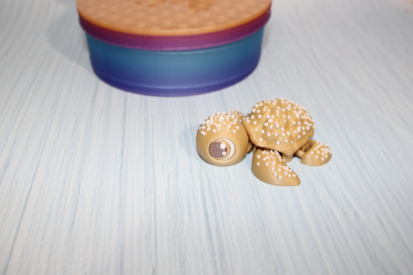 Cookie Dragon and  Turtle Articulated 3d Printed Figurine with Container - Wonderland 3D Printing 