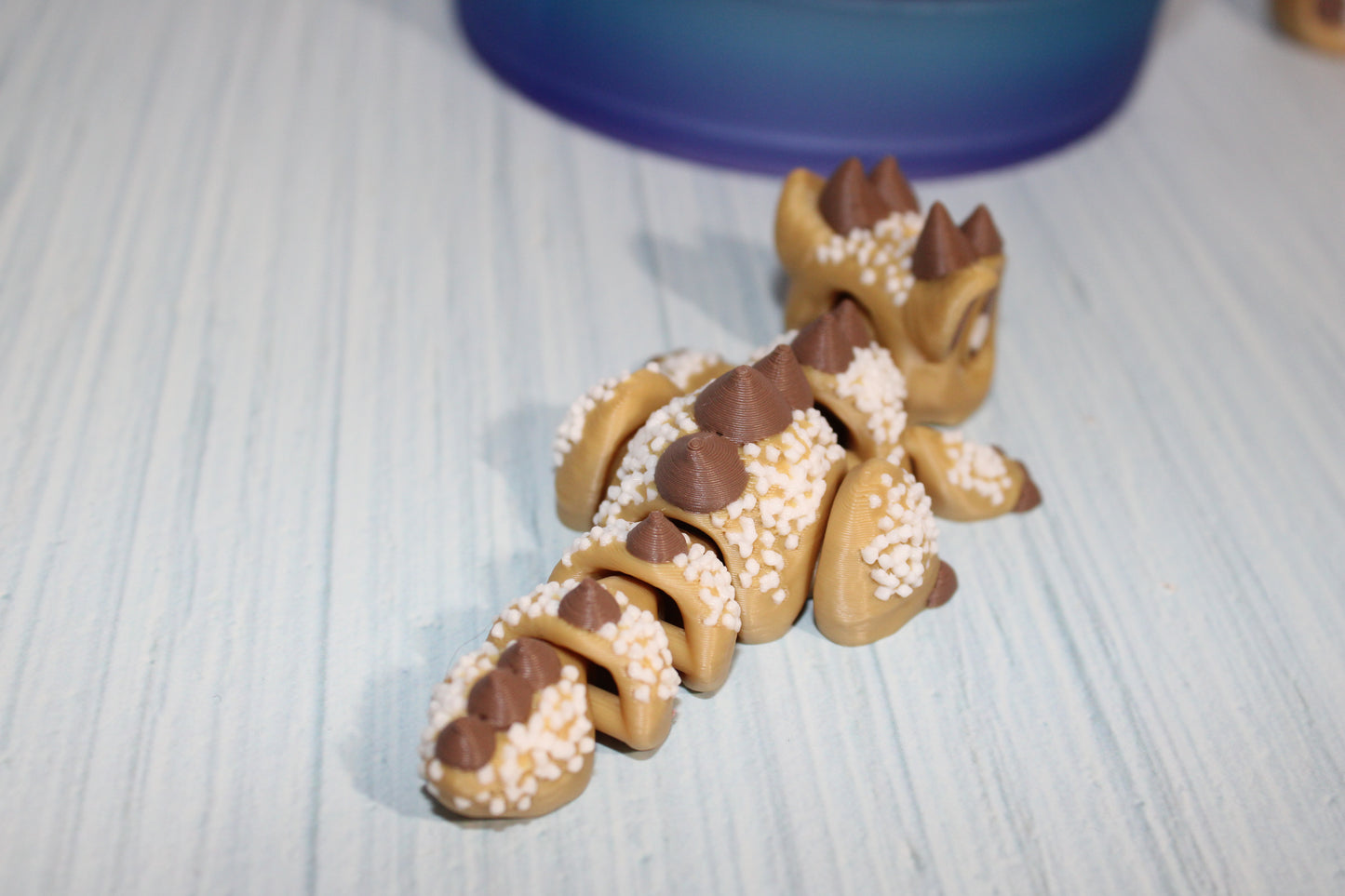 Cookie Dragon and  Turtle Articulated 3d Printed Figurine with Container - Wonderland 3D Printing 