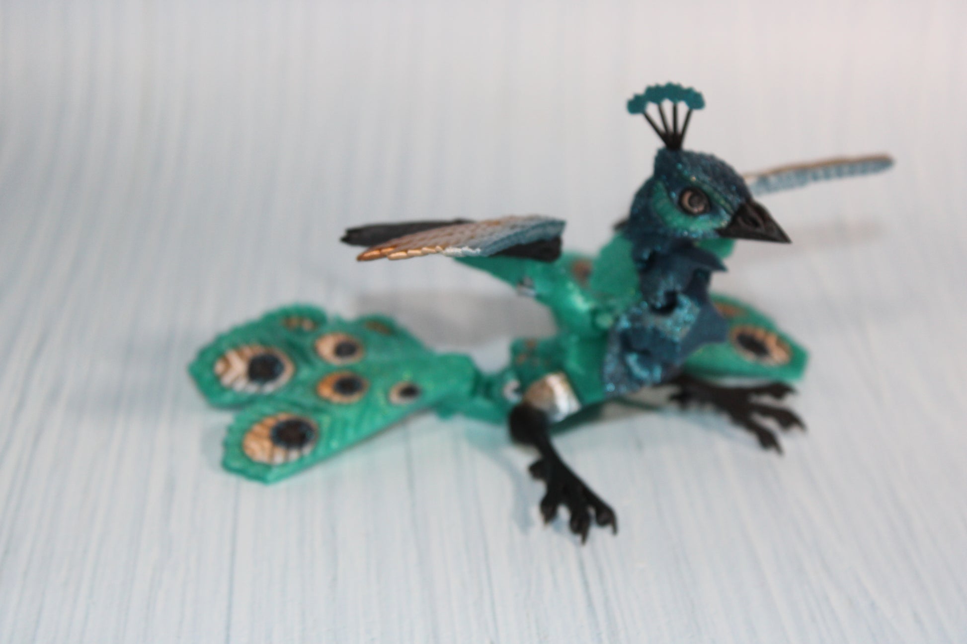 Peacock 6" long 3D Printed Articulated Flexi Fidget Figurine - Wonderland 3D Printing 