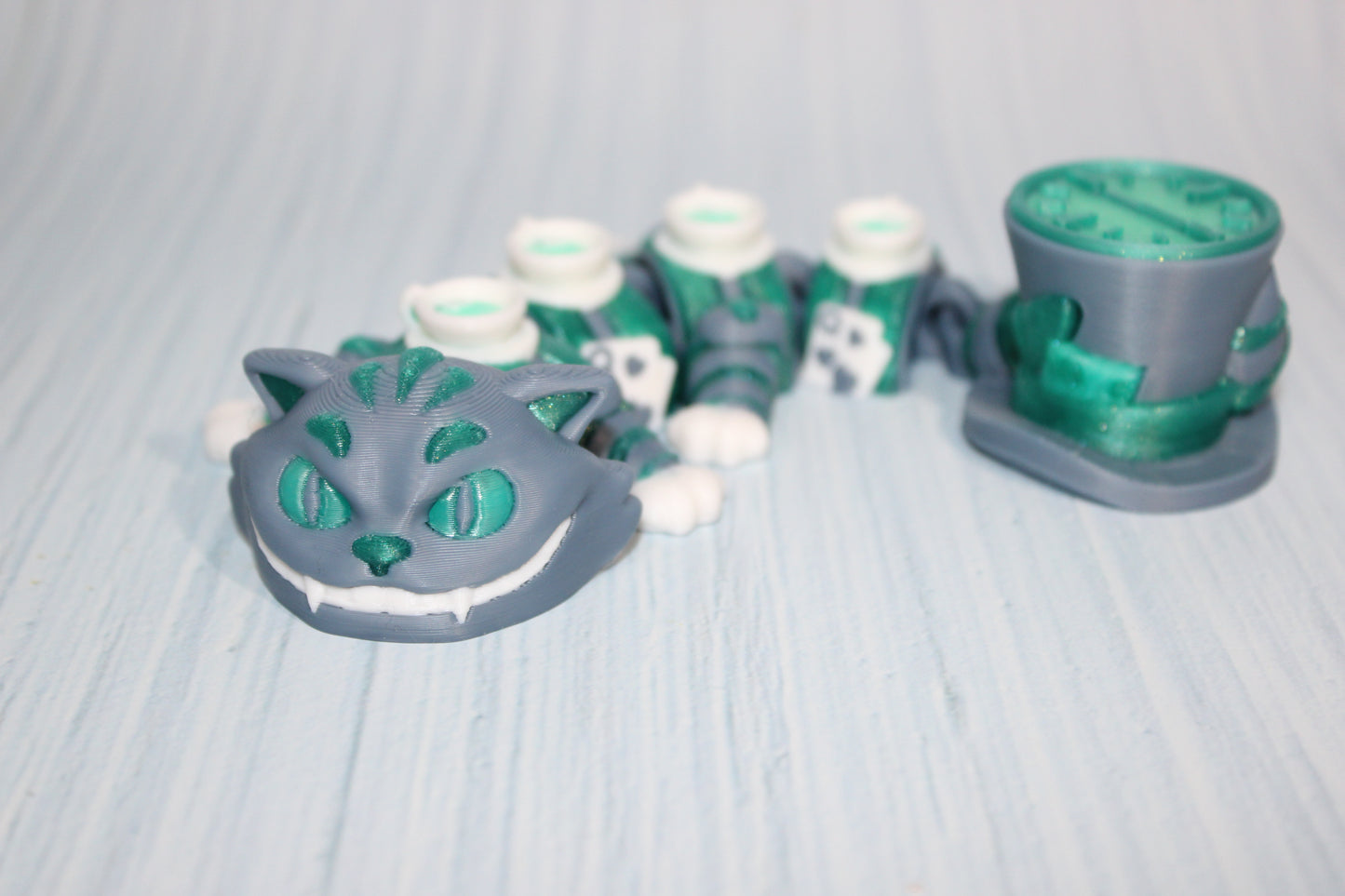 3D Printed Articulated Mad Cat Figurine - Wonderland 3D Printing 