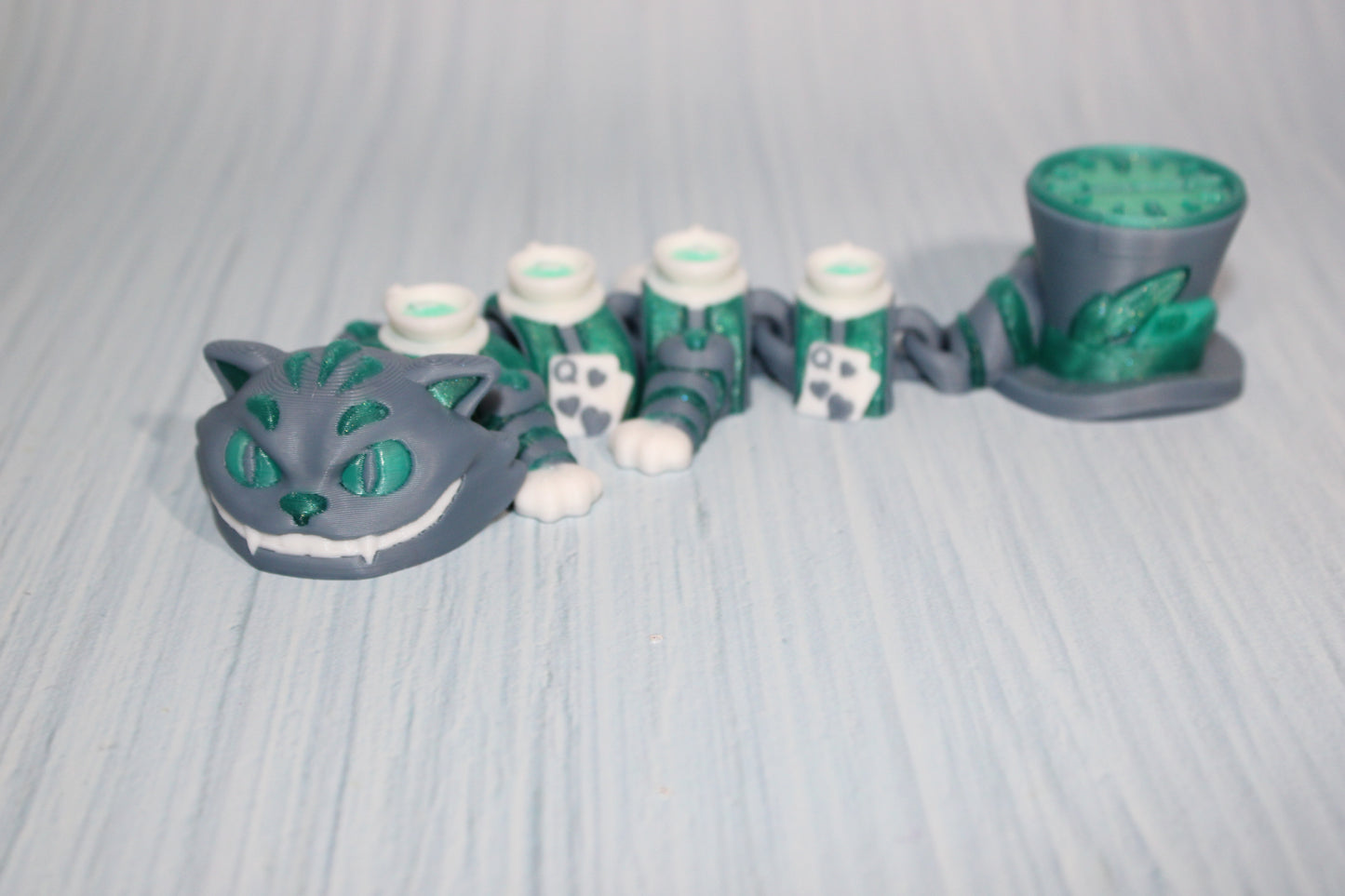 3D Printed Articulated Mad Cat Figurine - Wonderland 3D Printing 