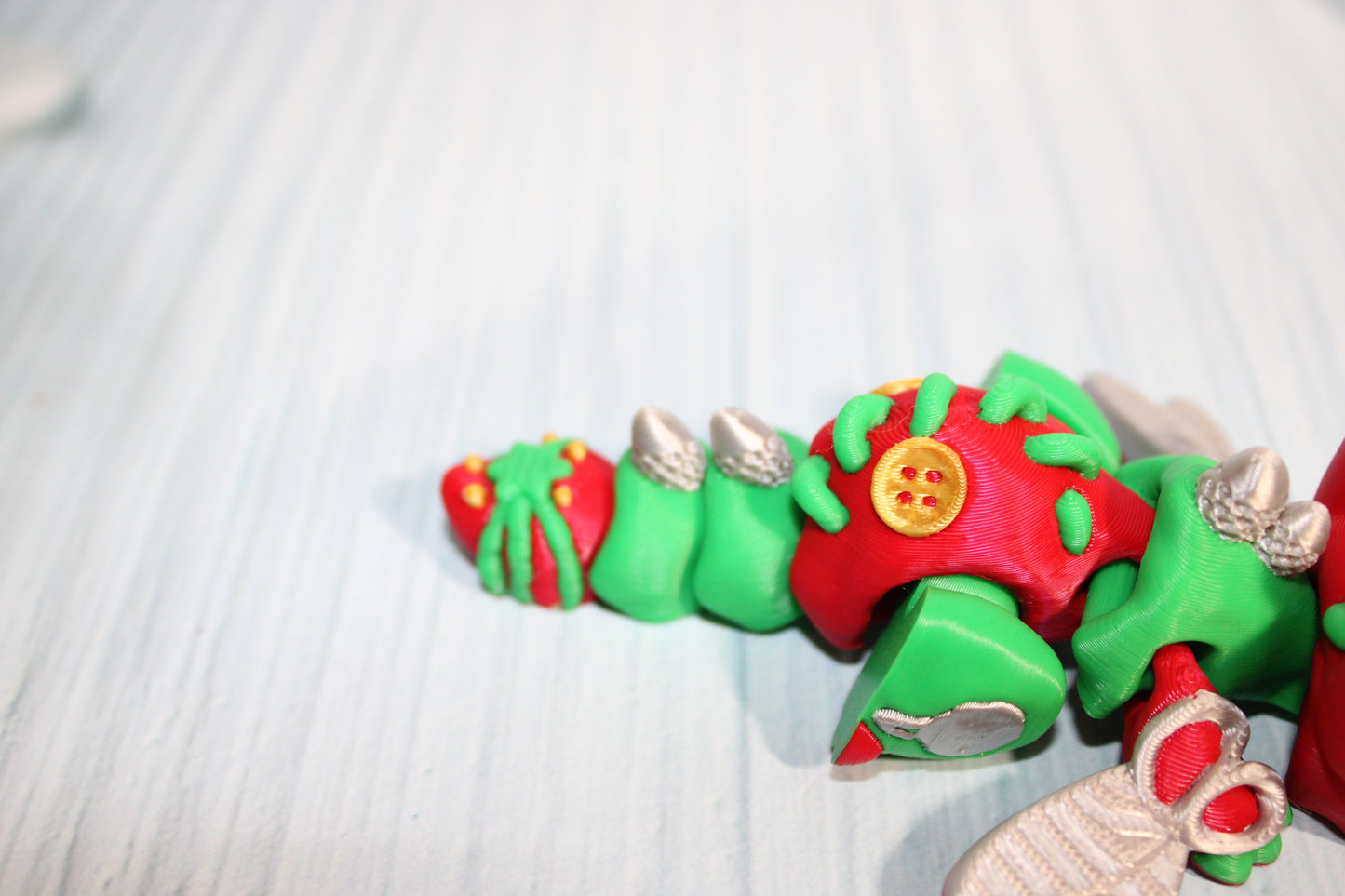 3D Printed Articulated Sewing Turtle and Dragon Fidget Toy- Both Included - Wonderland 3D Printing 