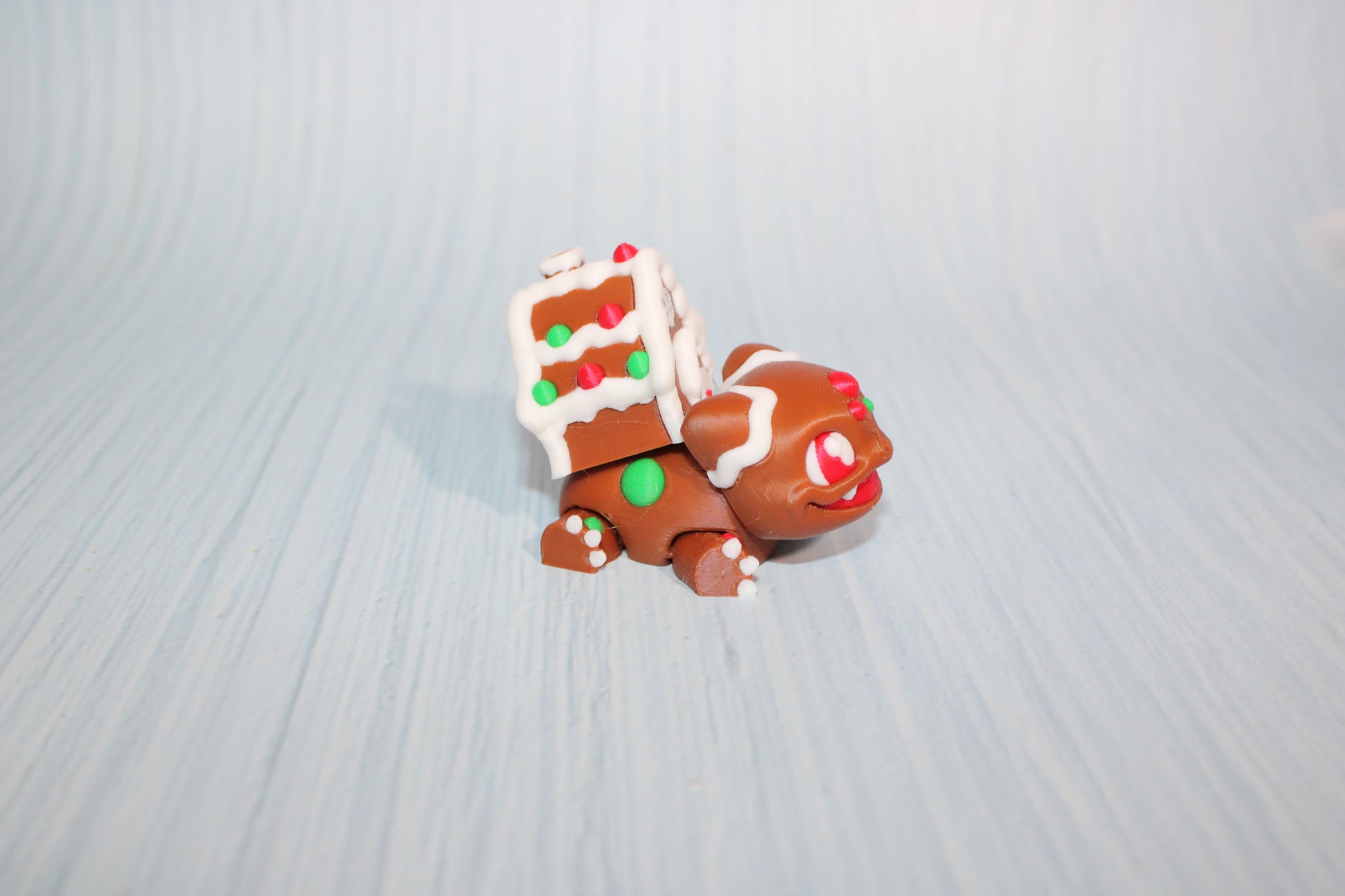 3D Printed Articulated gingerbread house Figurine-2" tall - Wonderland 3D Printing 