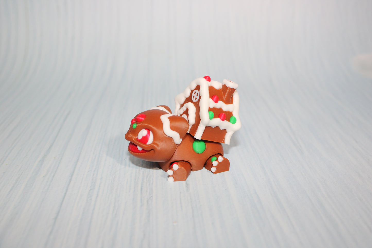 3D Printed Articulated gingerbread house Figurine-2" tall - Wonderland 3D Printing 