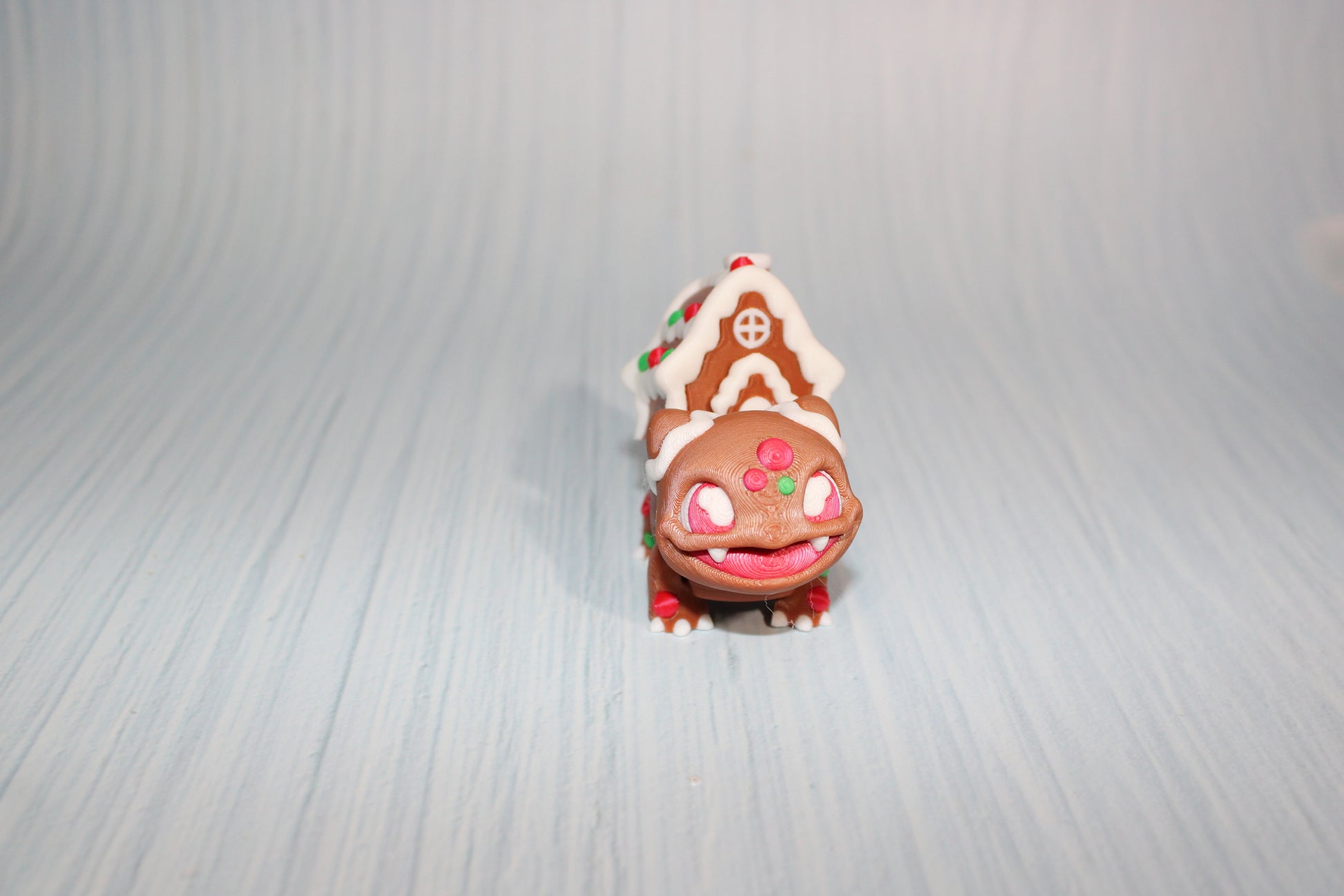 3D Printed Articulated gingerbread house Figurine-2" tall - Wonderland 3D Printing 