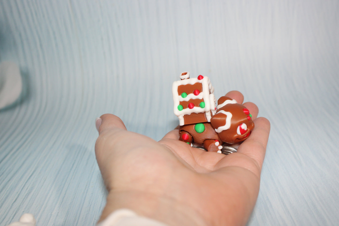 3D Printed Articulated gingerbread house Figurine-2" tall - Wonderland 3D Printing 