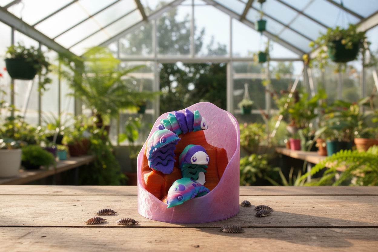 Mini Isopod and Terrarium- 3D Printed- Everything included - Wonderland 3D Printing 
