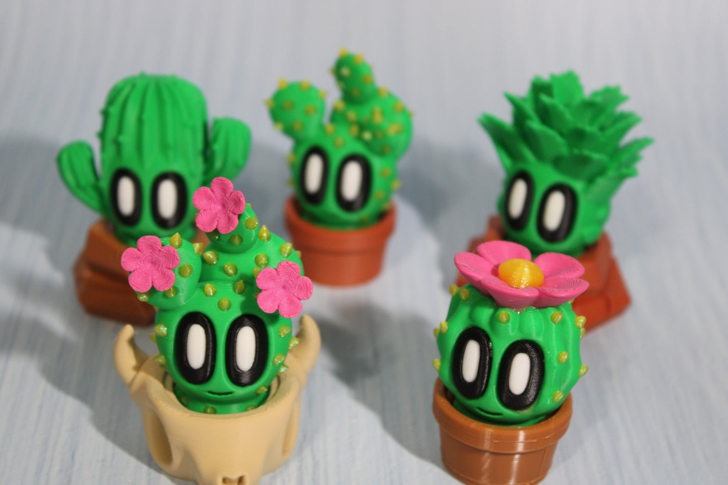 3D Printed Articulated Desert Plant Set - 6 pieces included - Wonderland 3D Printing 