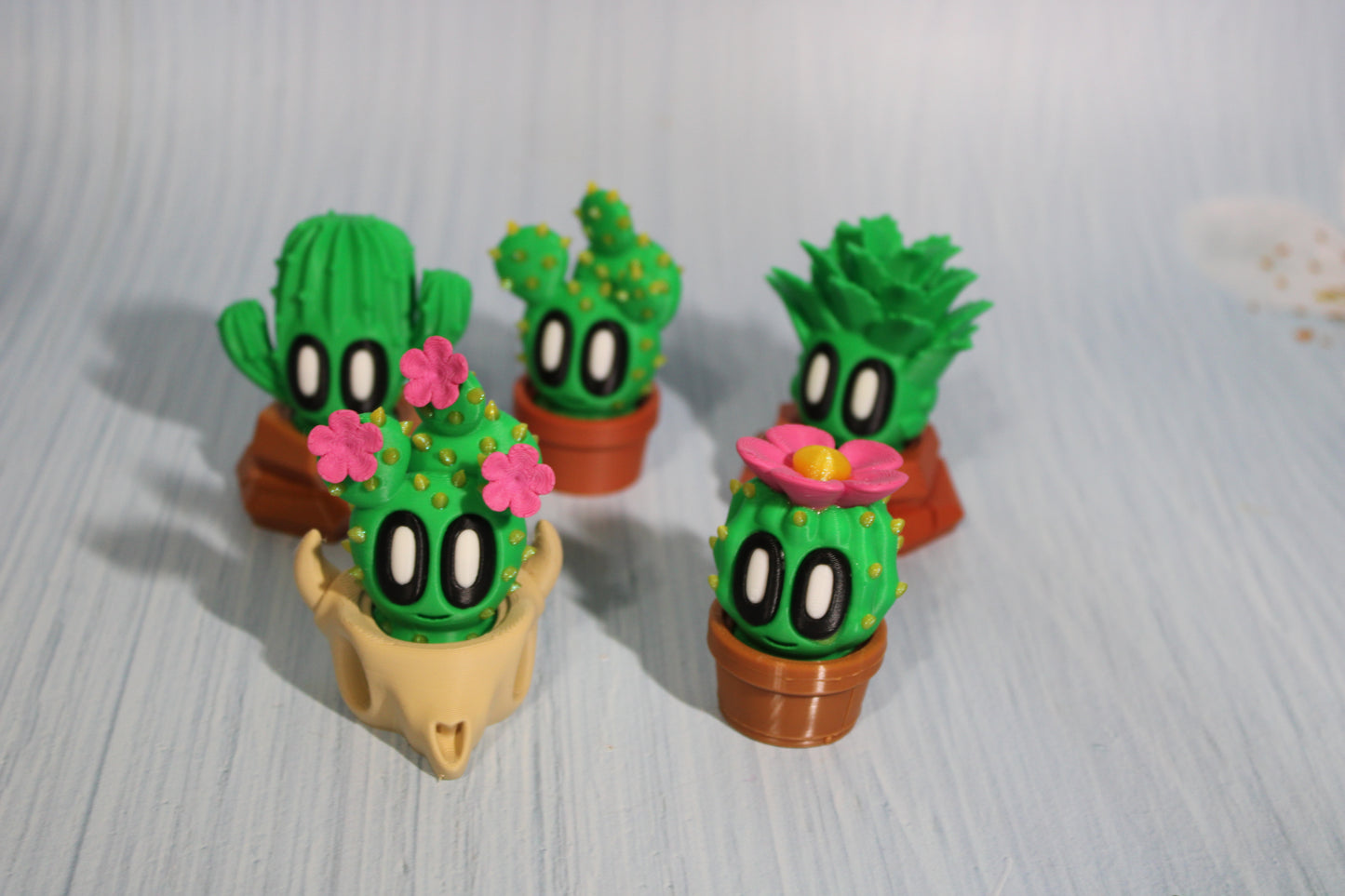 3D Printed Articulated Desert Plant Set - 6 pieces included - Wonderland 3D Printing 