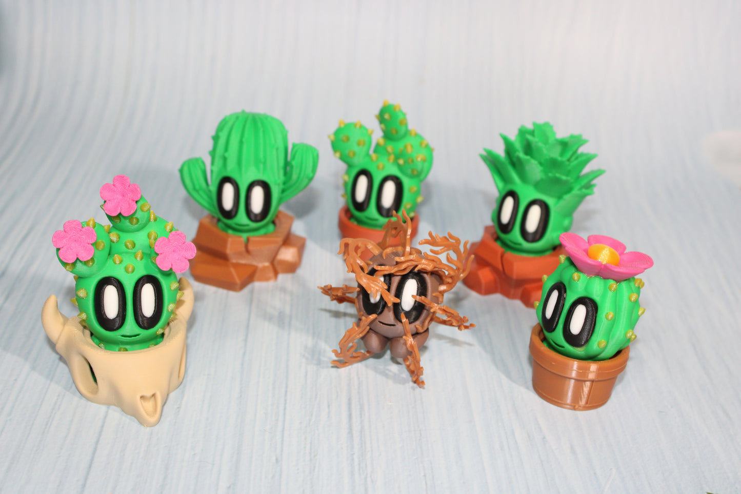 3D Printed Articulated Desert Plant Set - 6 pieces included - Wonderland 3D Printing 