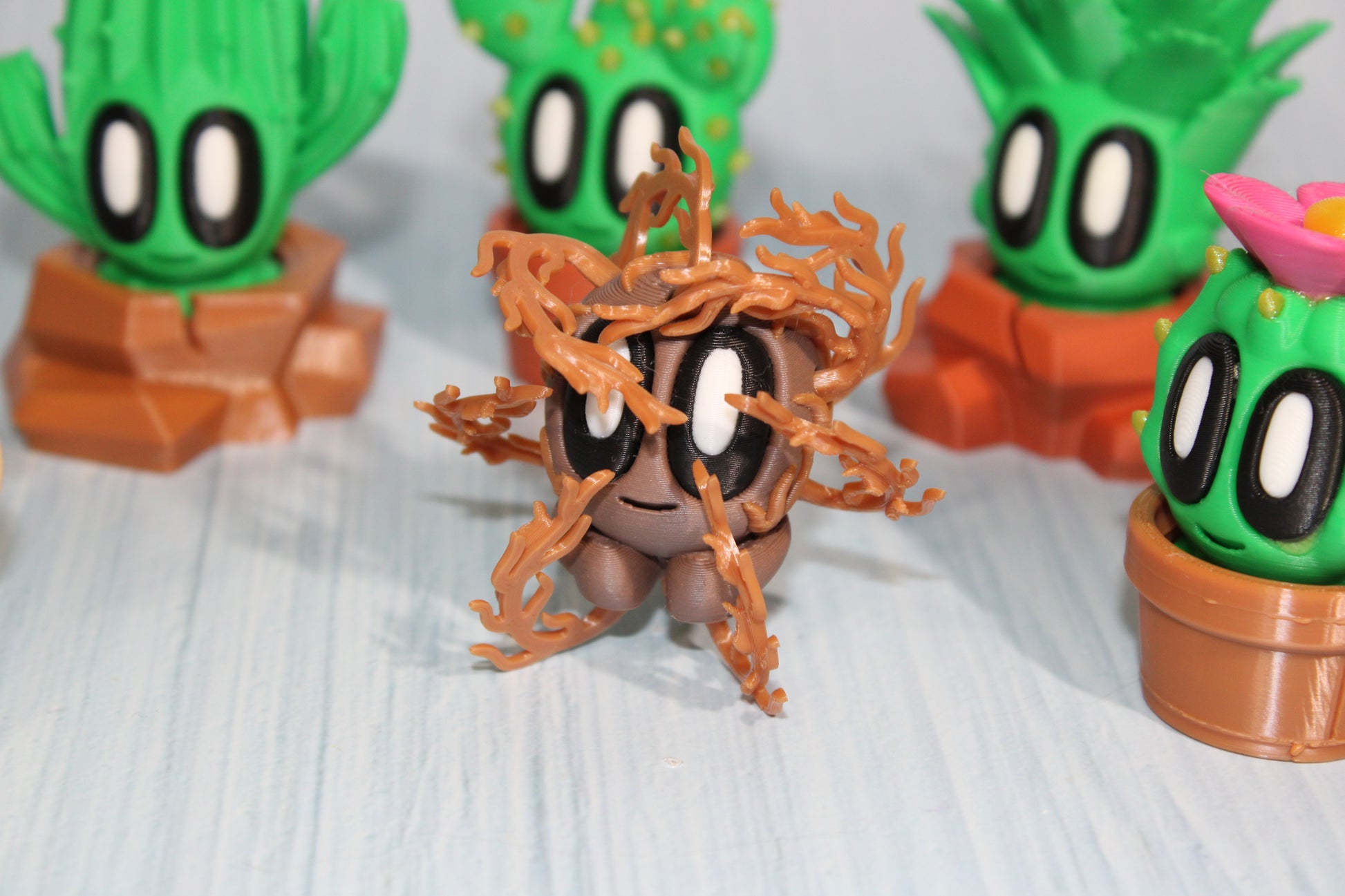 3D Printed Articulated Desert Plant Set - 6 pieces included - Wonderland 3D Printing 