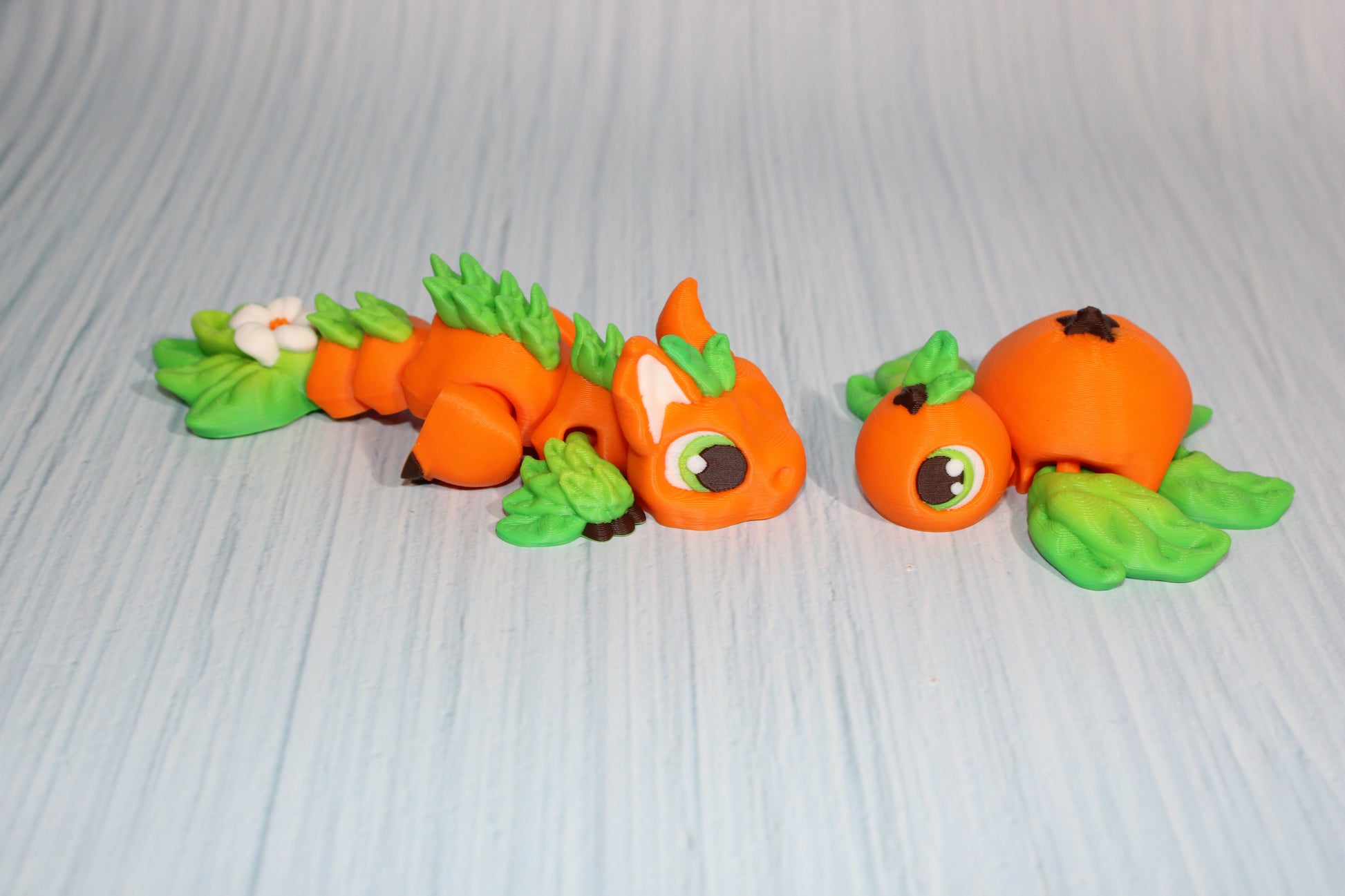 Citrus Friends: 3D Printed Articulated Fidget Toy- Comes with Crate - Wonderland 3D Printing 