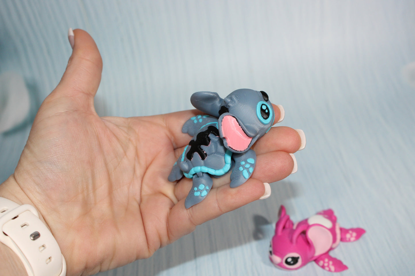 3D Printed Articulated Alien Turtles 3" long - Wonderland 3D Printing 