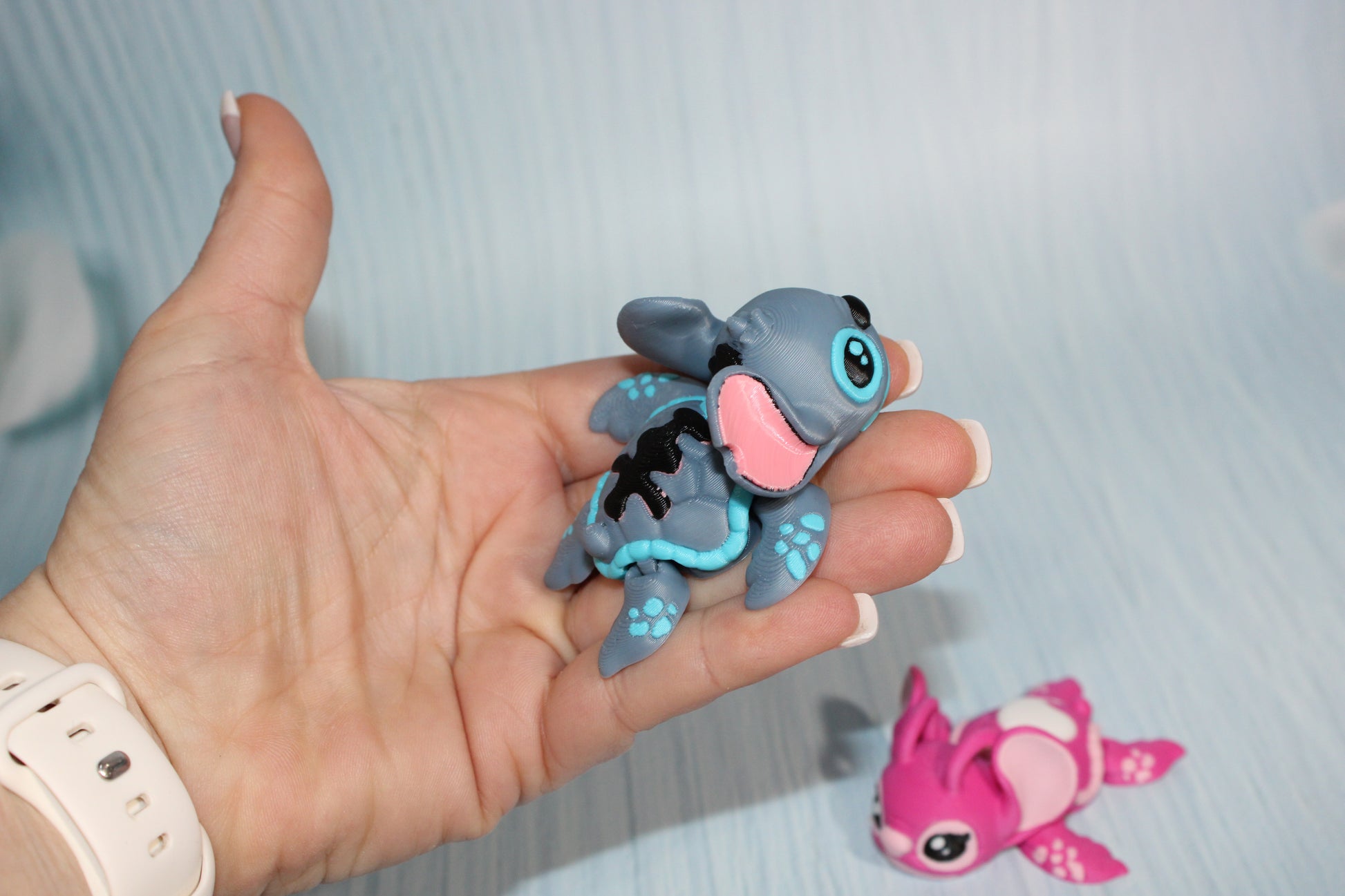 3D Printed Articulated Alien Turtles 3" long - Wonderland 3D Printing 