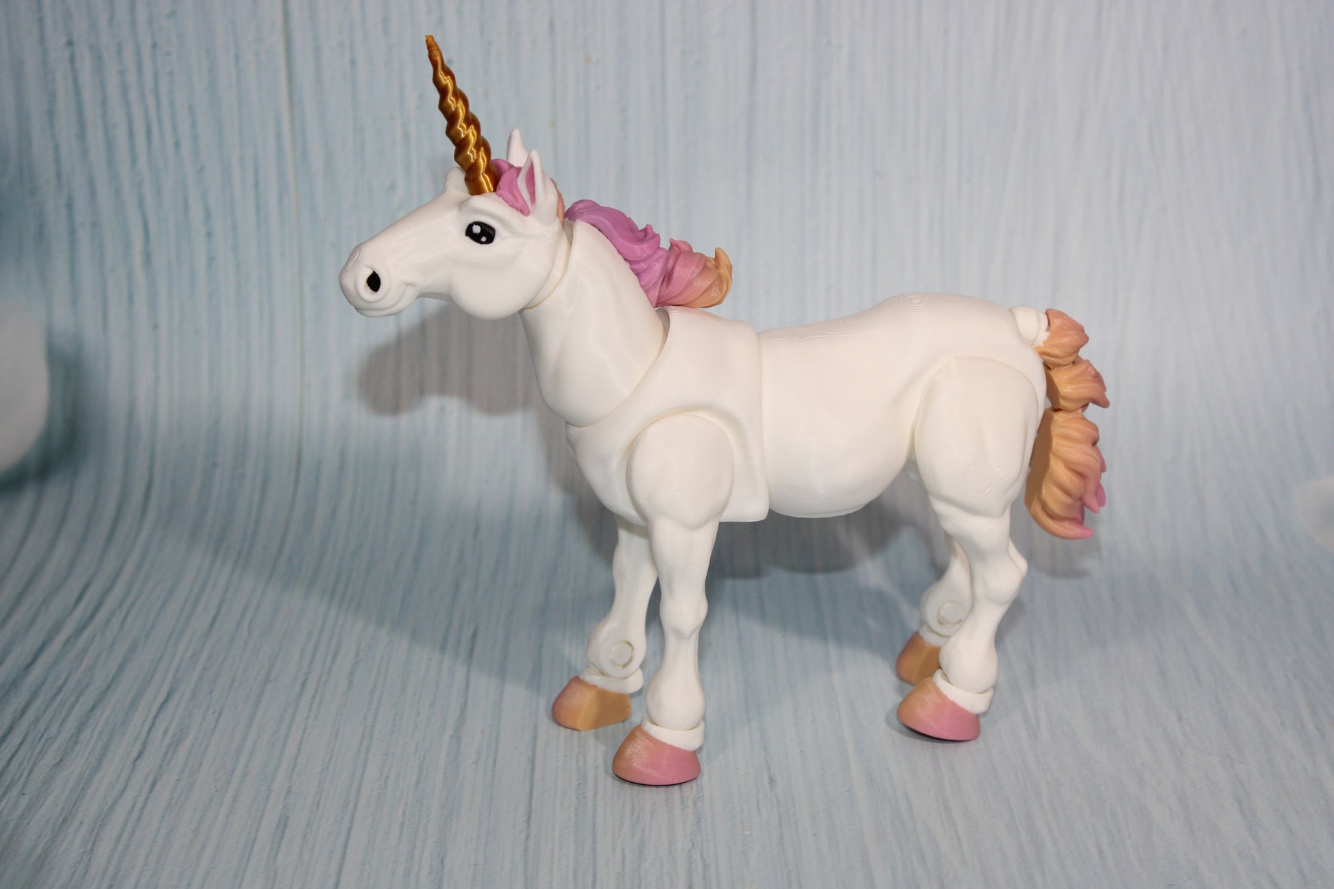 3D Printed Articulated Horse or Unicorn Figurine 7.5" long x 6.75" tall - Wonderland 3D Printing 