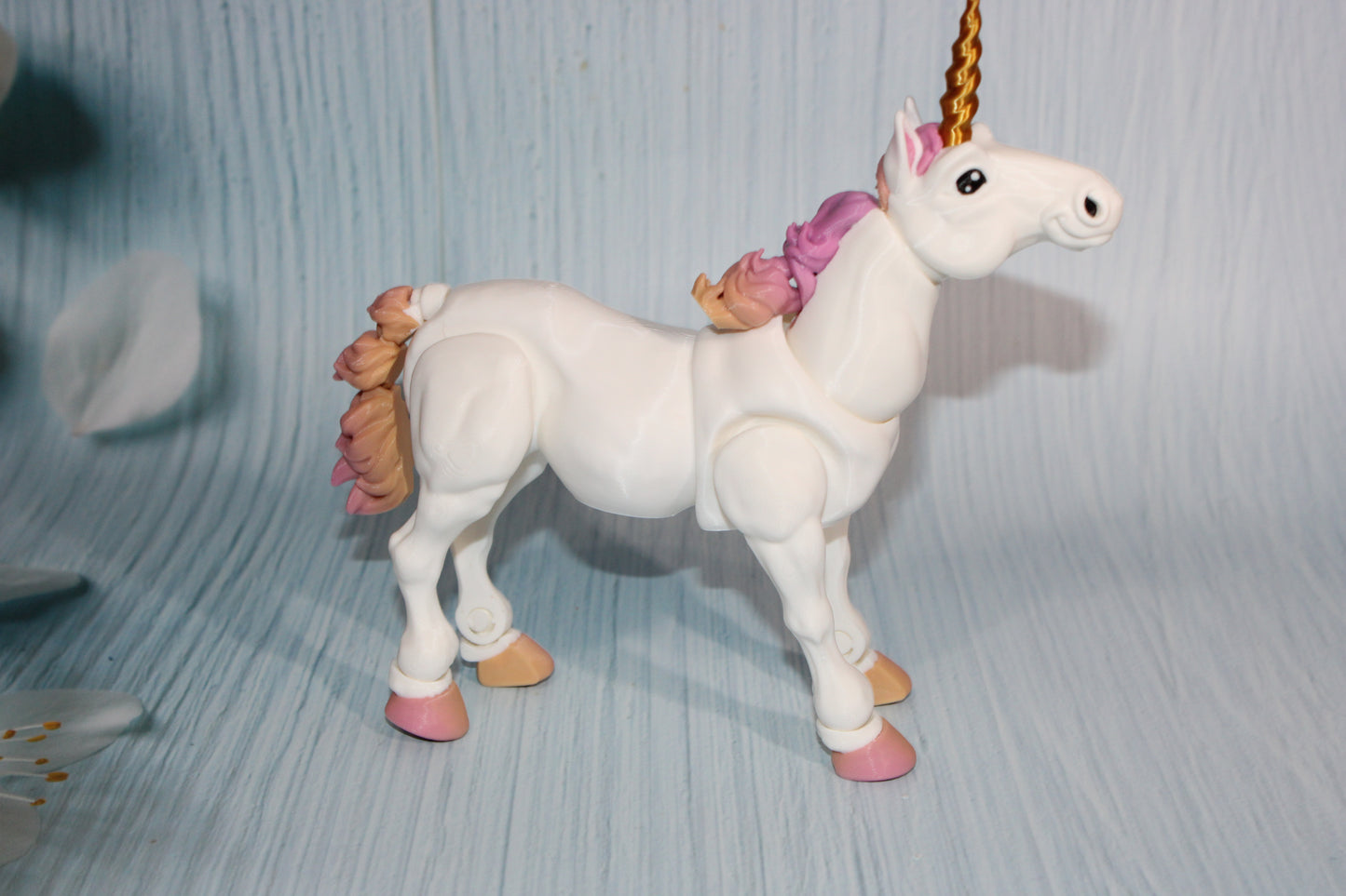 3D Printed Articulated Horse or Unicorn Figurine 7.5" long x 6.75" tall - Wonderland 3D Printing 