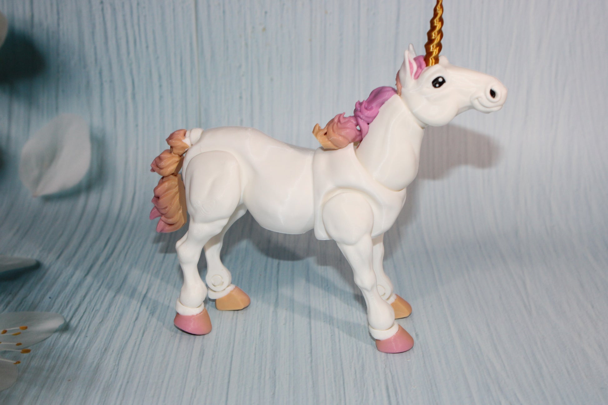 3D Printed Articulated Horse or Unicorn Figurine 7.5" long x 6.75" tall - Wonderland 3D Printing 