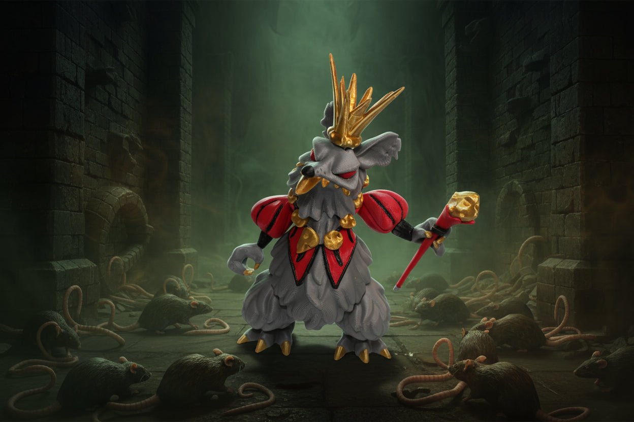 3d Printed Mouse King 5" tall - Wonderland 3D Printing 