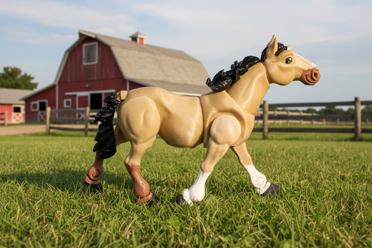 3D Printed Articulated Horse or Unicorn Figurine 7.5" long x 6.75" tall - Wonderland 3D Printing 