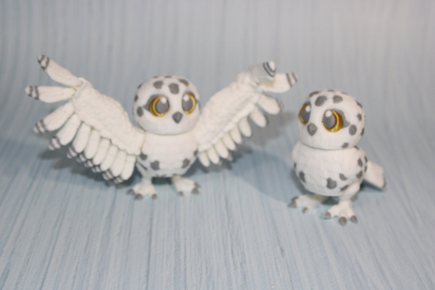 Snow owl or Sparrow 3d printed 2.5" tall - Wonderland 3D Printing 