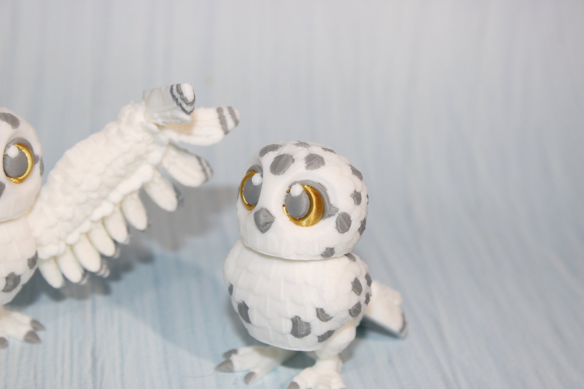 Snow owl or Sparrow 3d printed 2.5" tall - Wonderland 3D Printing 