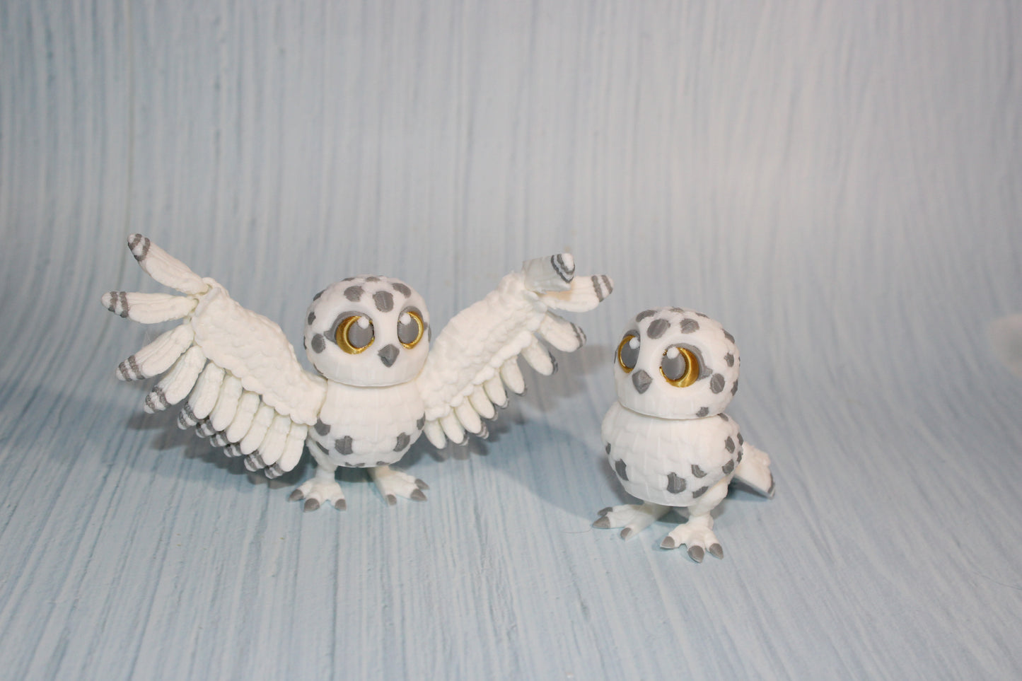 Snow owl or Sparrow 3d printed 2.5" tall - Wonderland 3D Printing 
