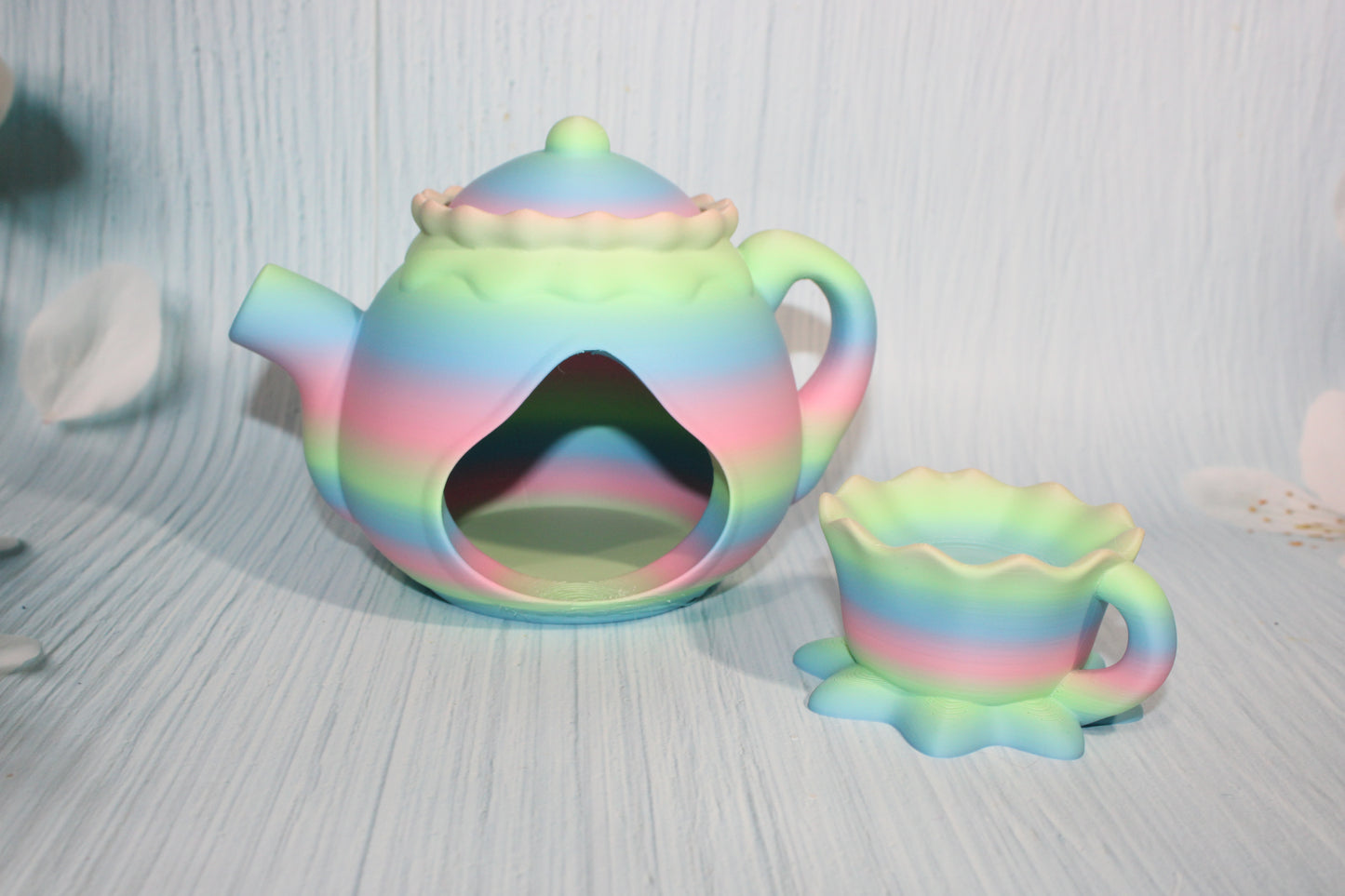 Tea Otter Play set- Everything Included- Comes with 2 Otters-3d printed - Wonderland 3D Printing 