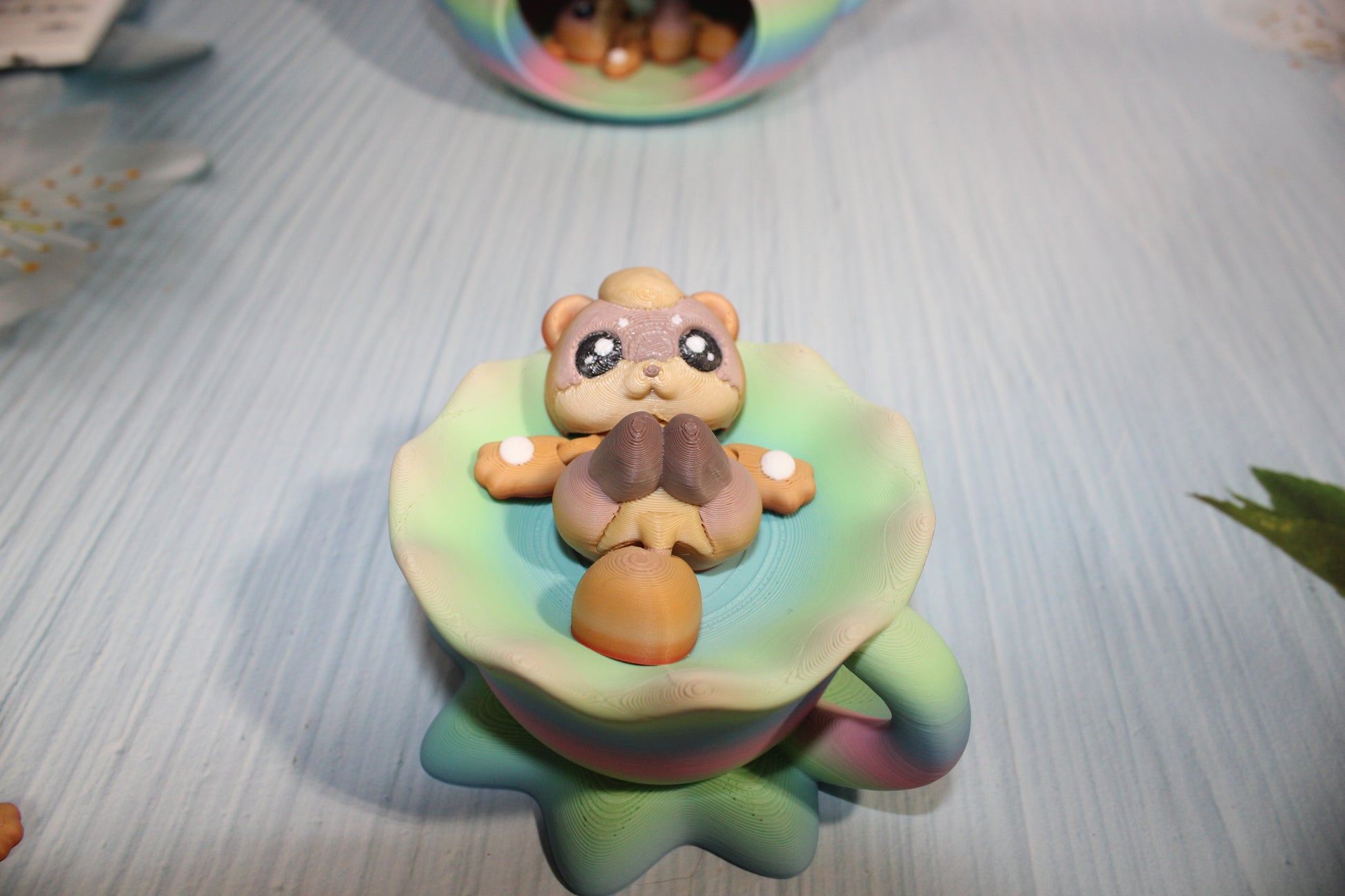 Tea Otter Play set- Everything Included- Comes with 2 Otters-3d printed - Wonderland 3D Printing 
